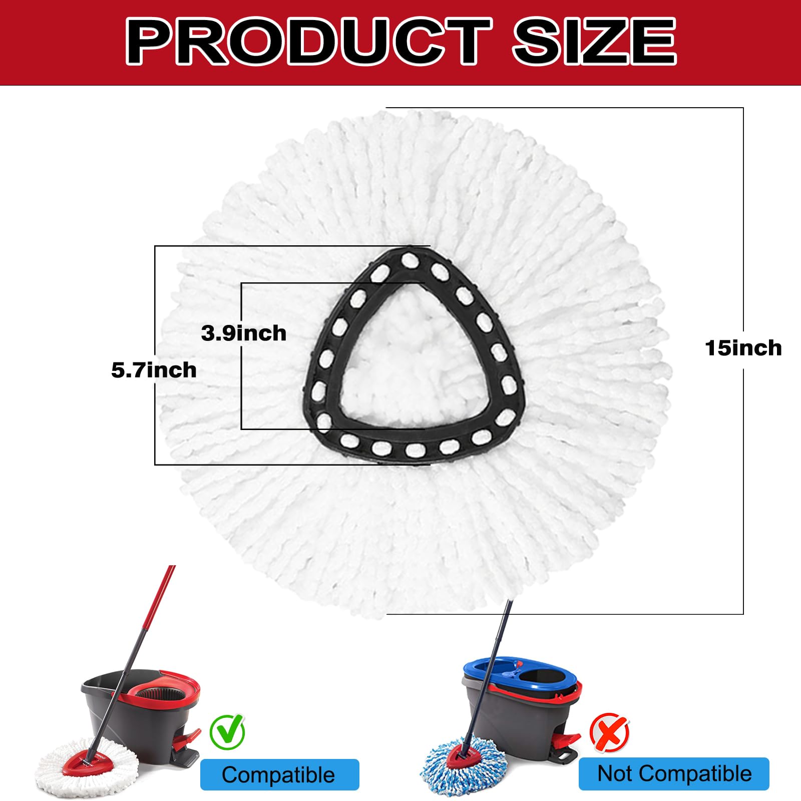 8 Pack Spin Mop Replacement Heads - ModHome Supplies