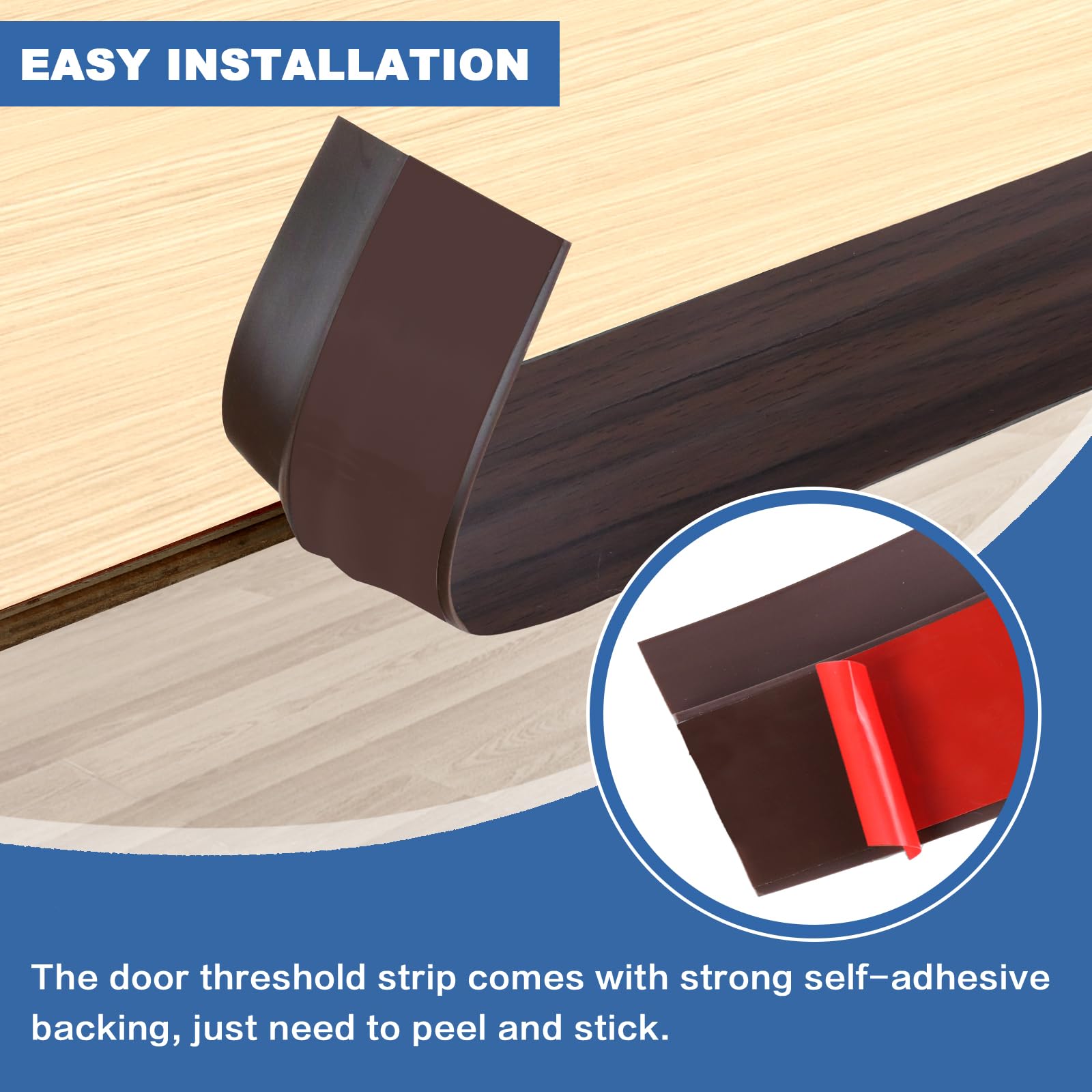 Vinyl Door Threshold Flooring Transition Strip Self Adhesive Carpet Edging Strip for Laminate Doorway Edge Threshold from 1