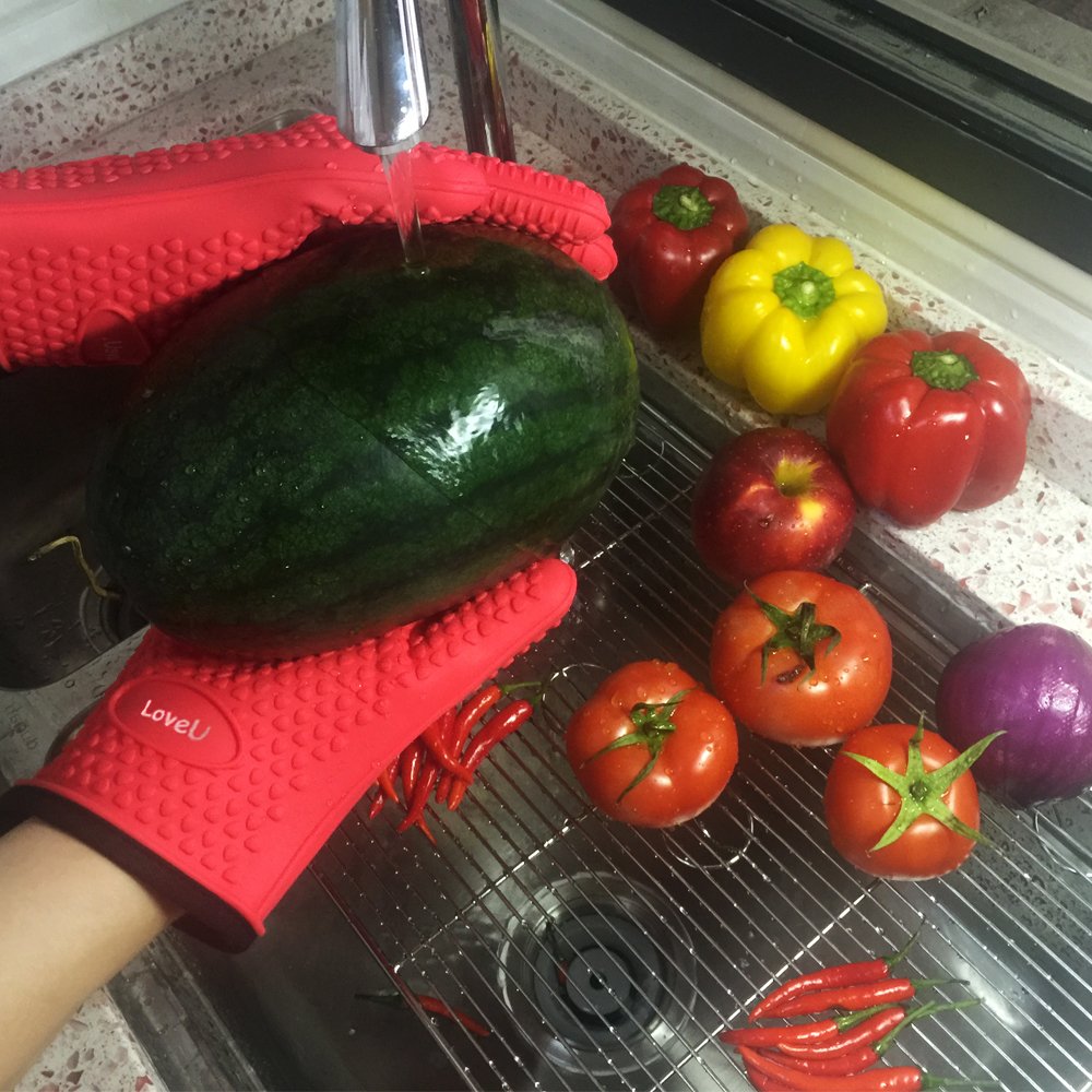 Silicone Oven Mitts Gloves (2 Count)