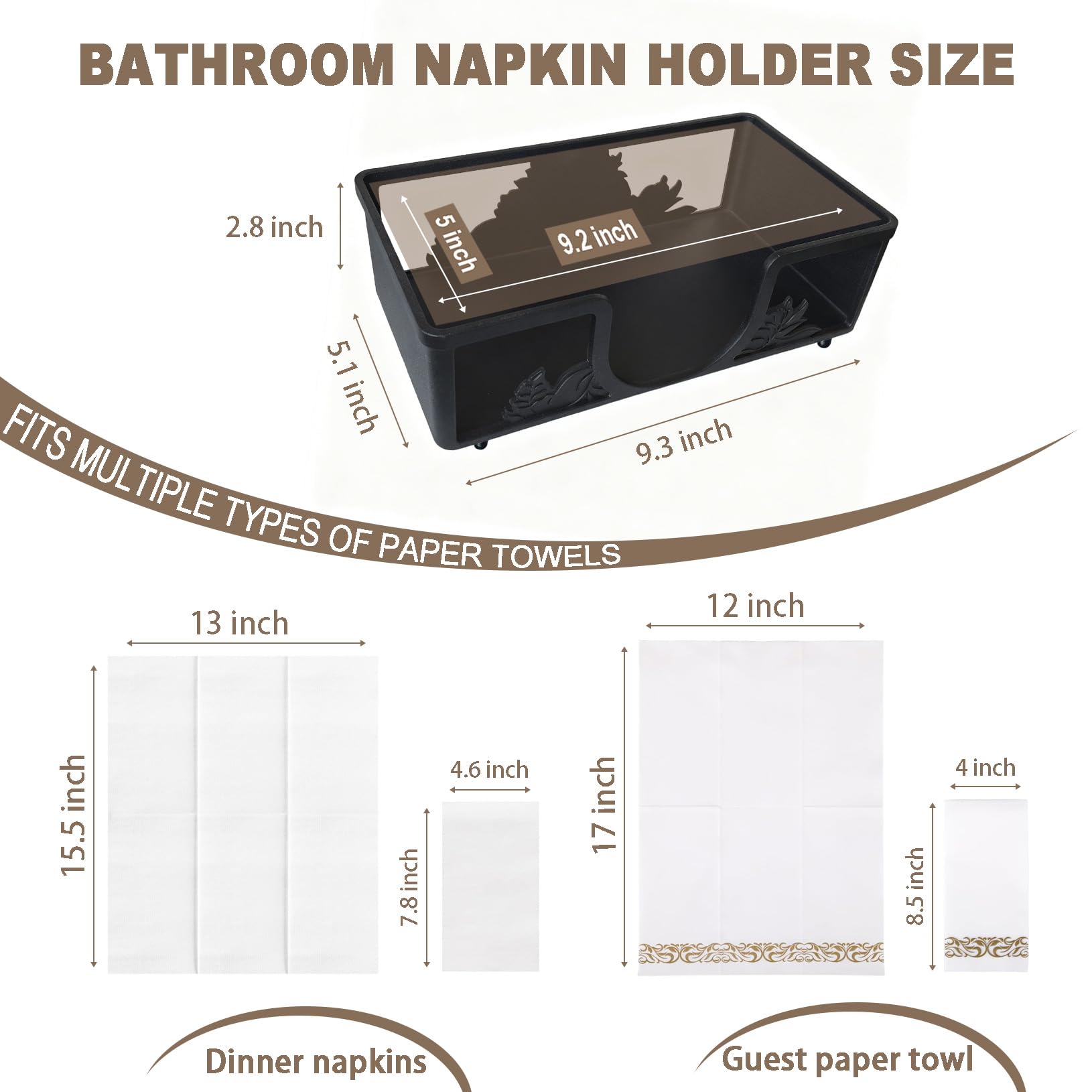Metal Napkin Holder for Bathroom and Kitchen