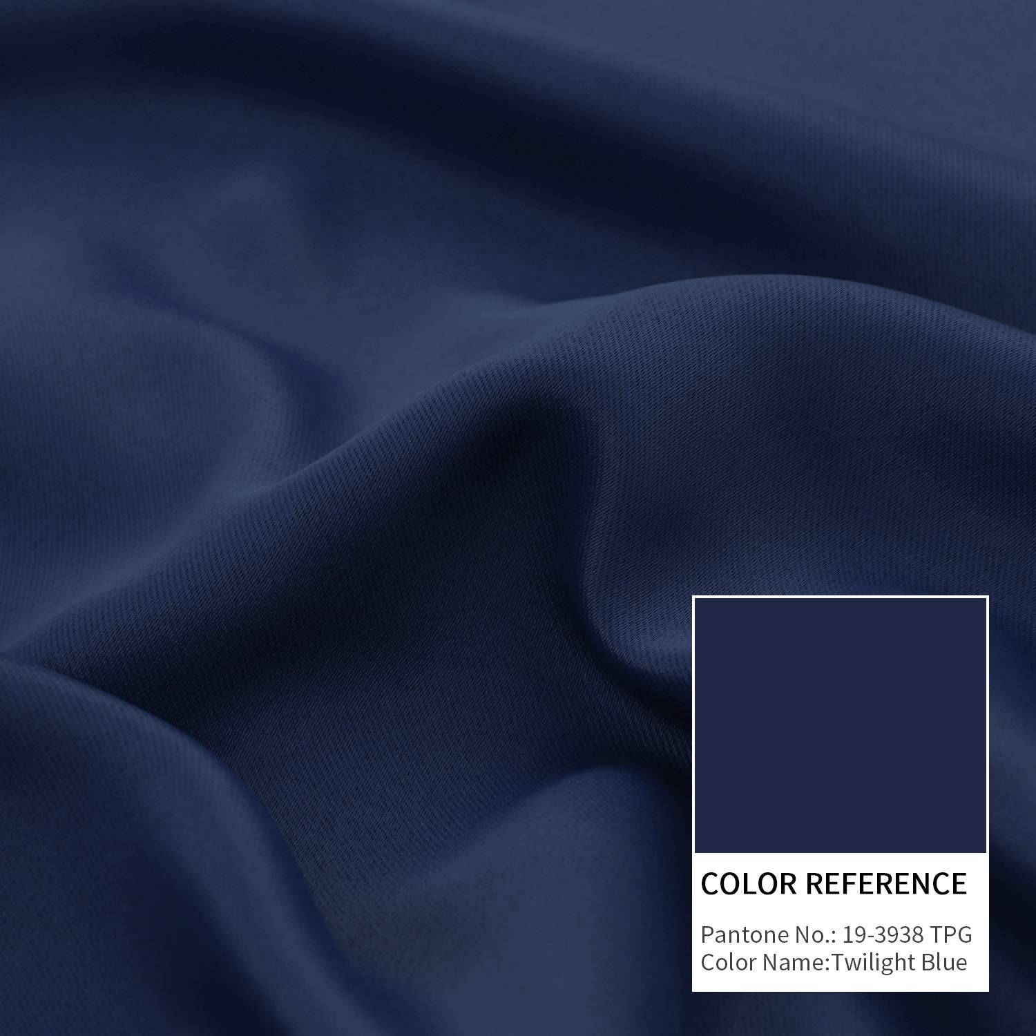 Navy Blue Blackout Curtains 40 Inches Length for Bedroom (2 Count)