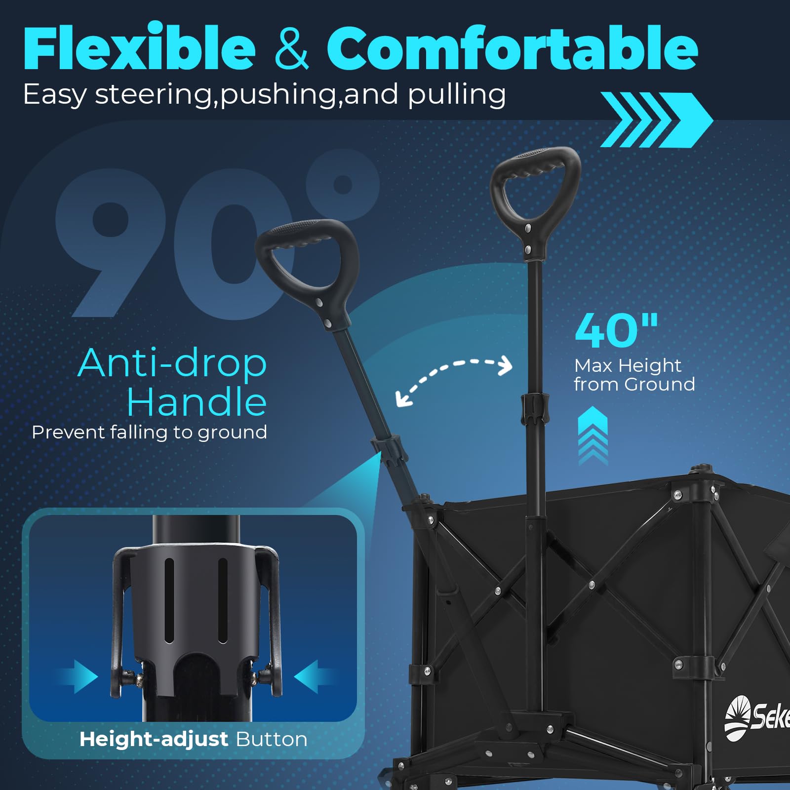 Collapsible Foldable Wagon with 300lbs Weight Capacity