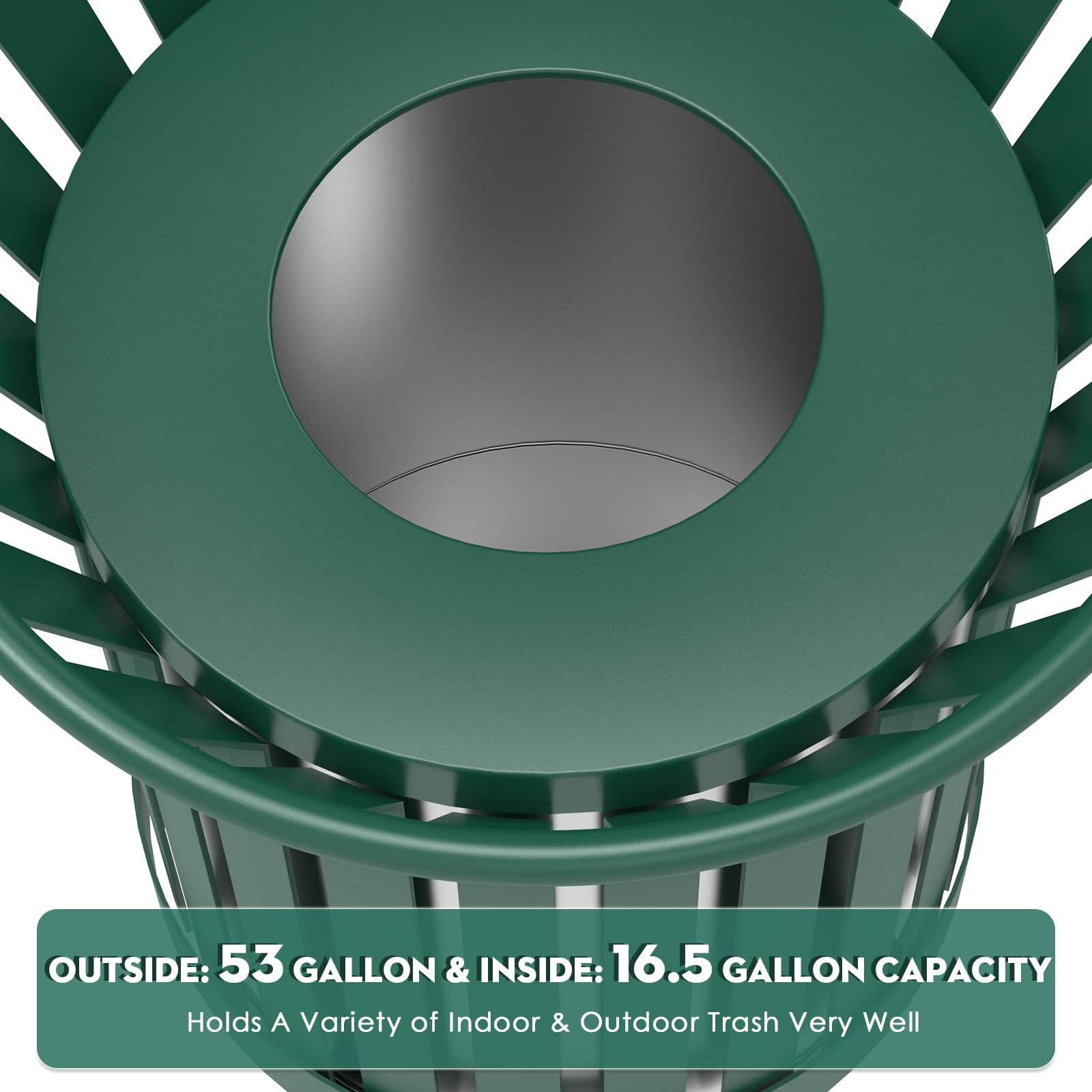 27.6IN Round Large Outdoor Trash Can