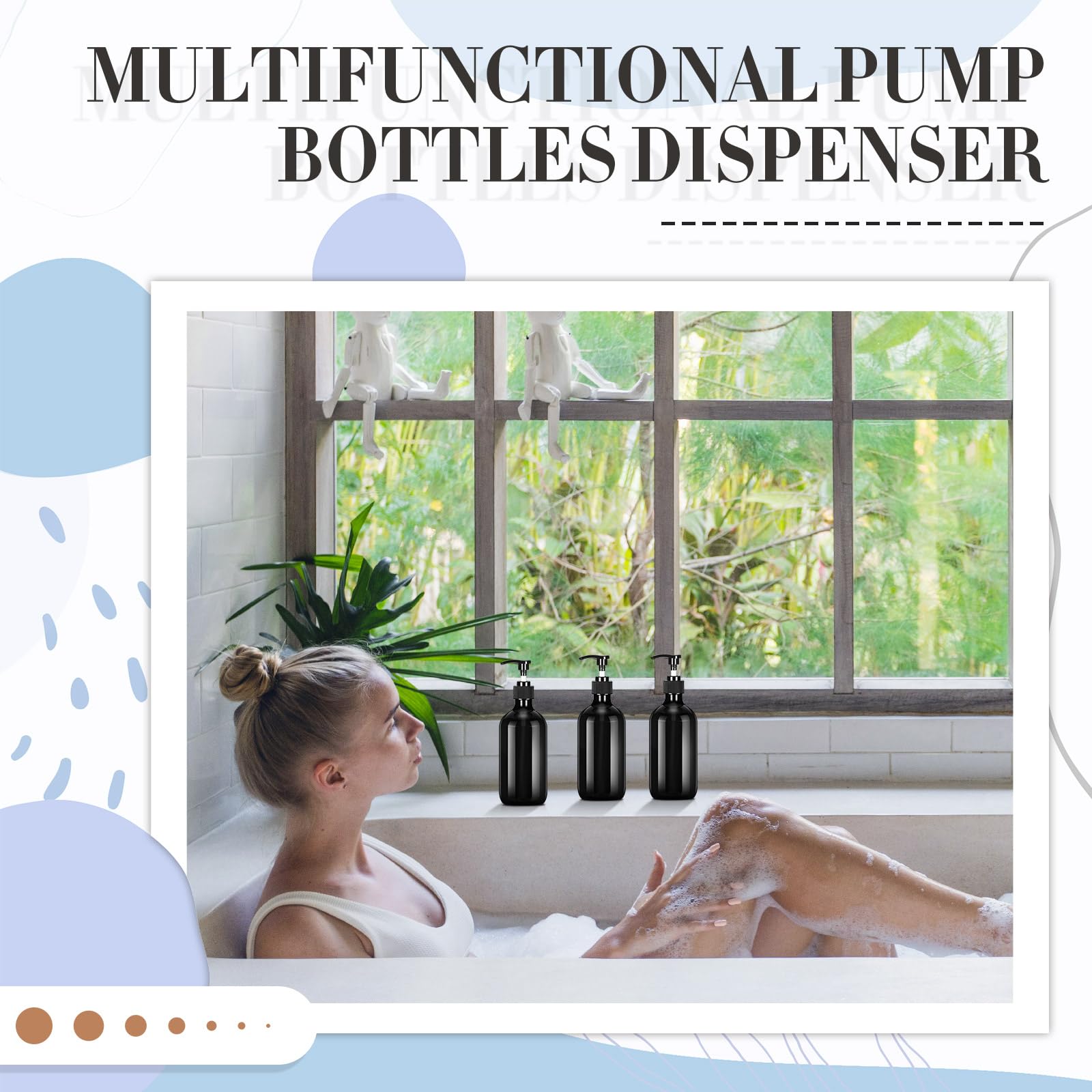 12 Pack Black Plastic Pump Bottles Soap Dispenser (12 Count)