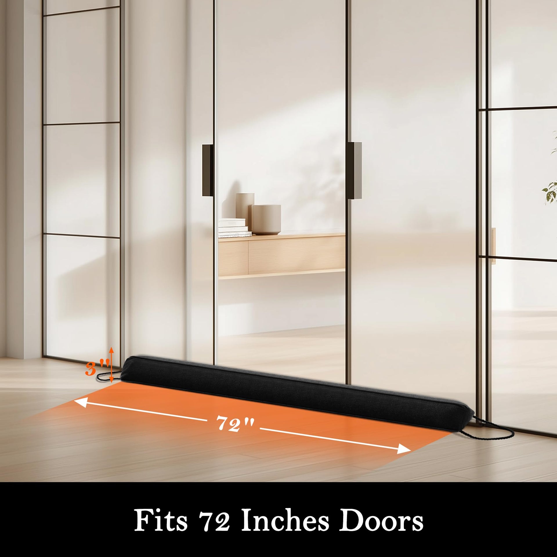 Door Draft Stopper with Removable Washable Cover