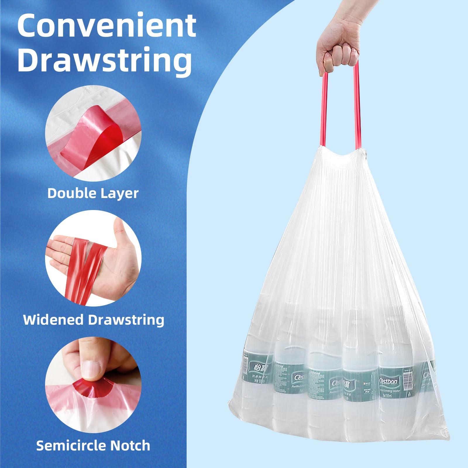 13.2 Gallon Tall Kitchen Drawstring Trash Bags (120 Count)