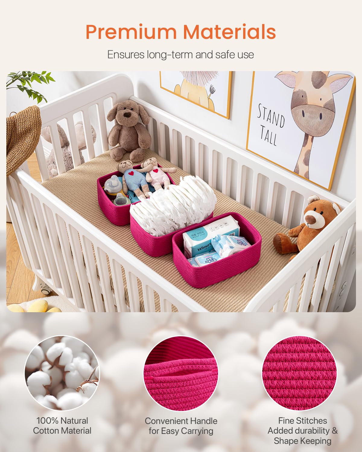 Small Woven Storage Basket for Organizing (3 Count)