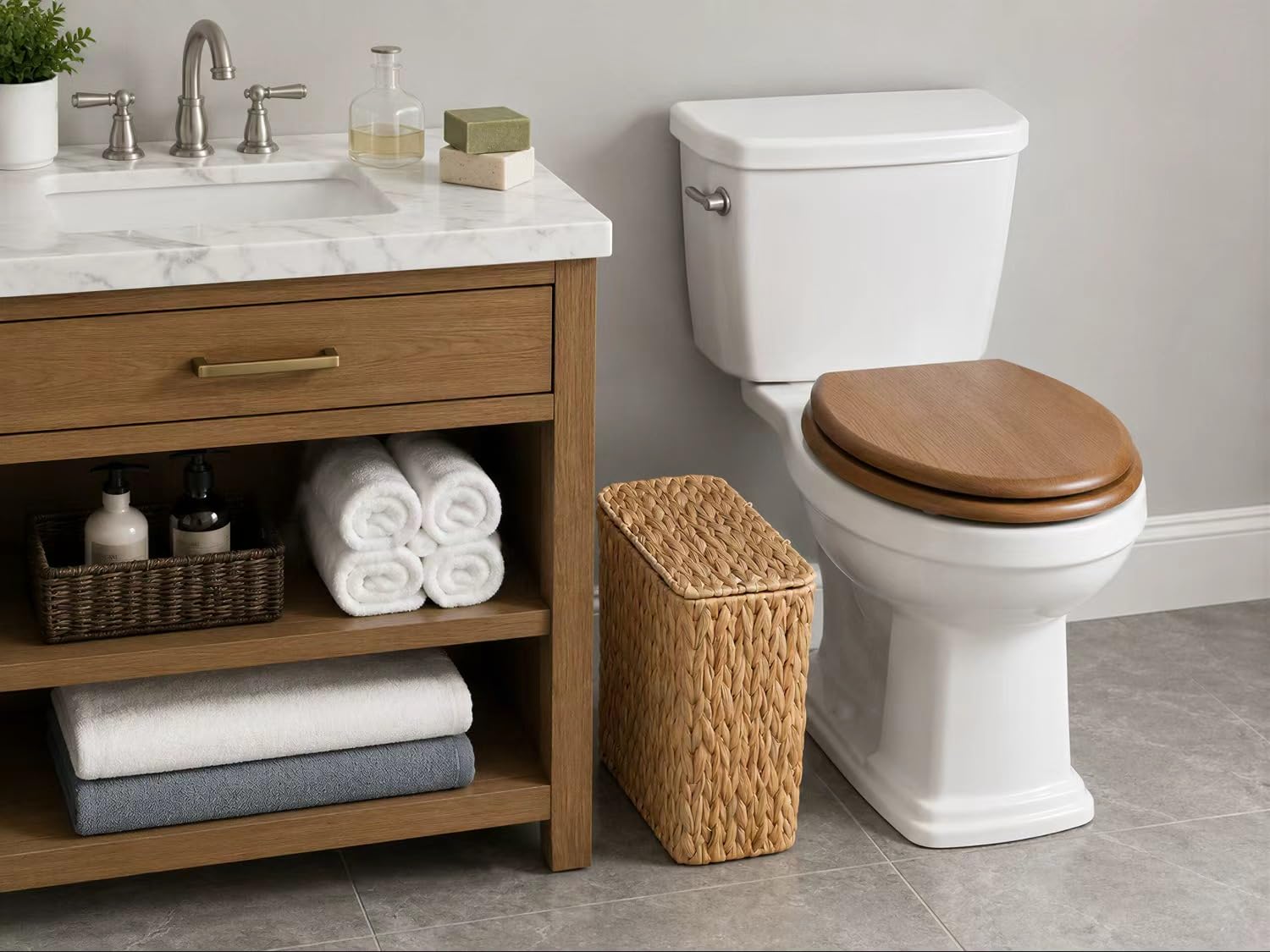 3 Gallon Wicker Trash Can