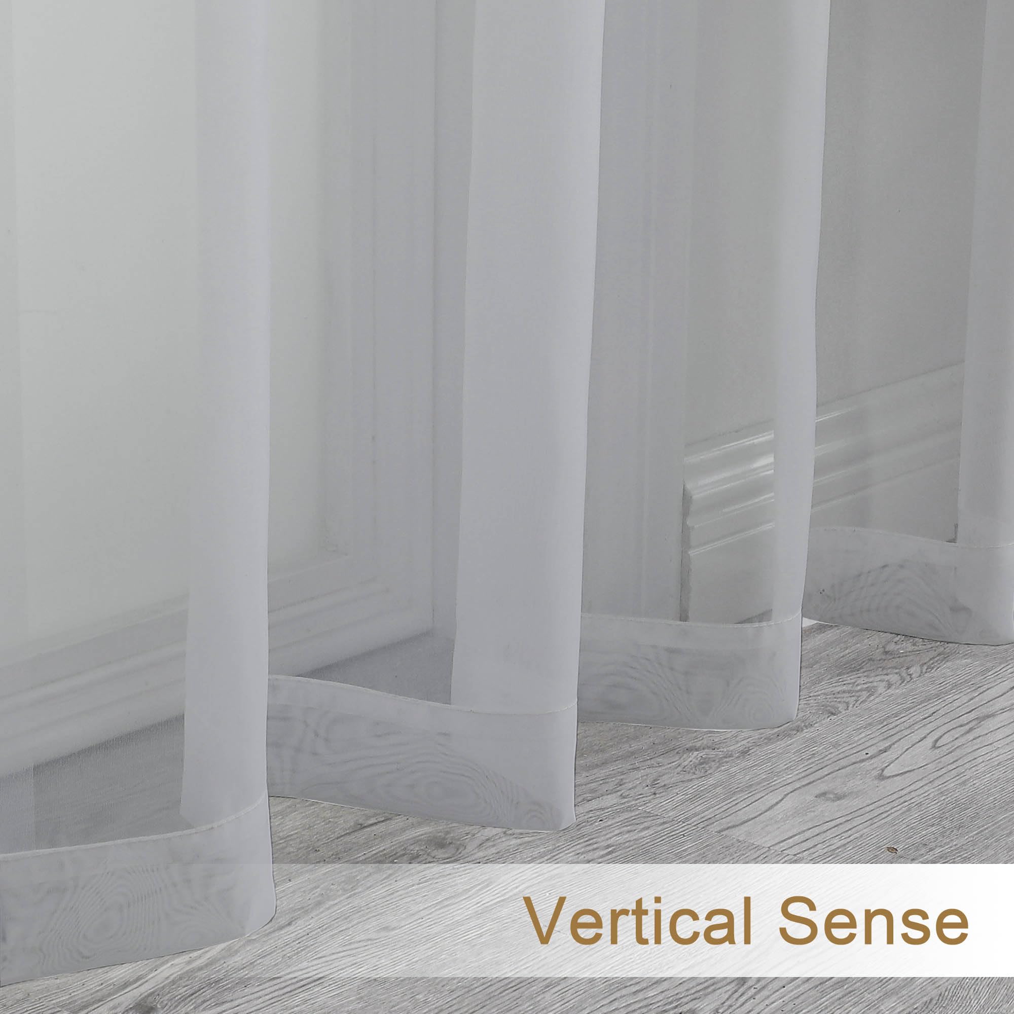 Light Grey Sheer Valance for Windows (2 Count)
