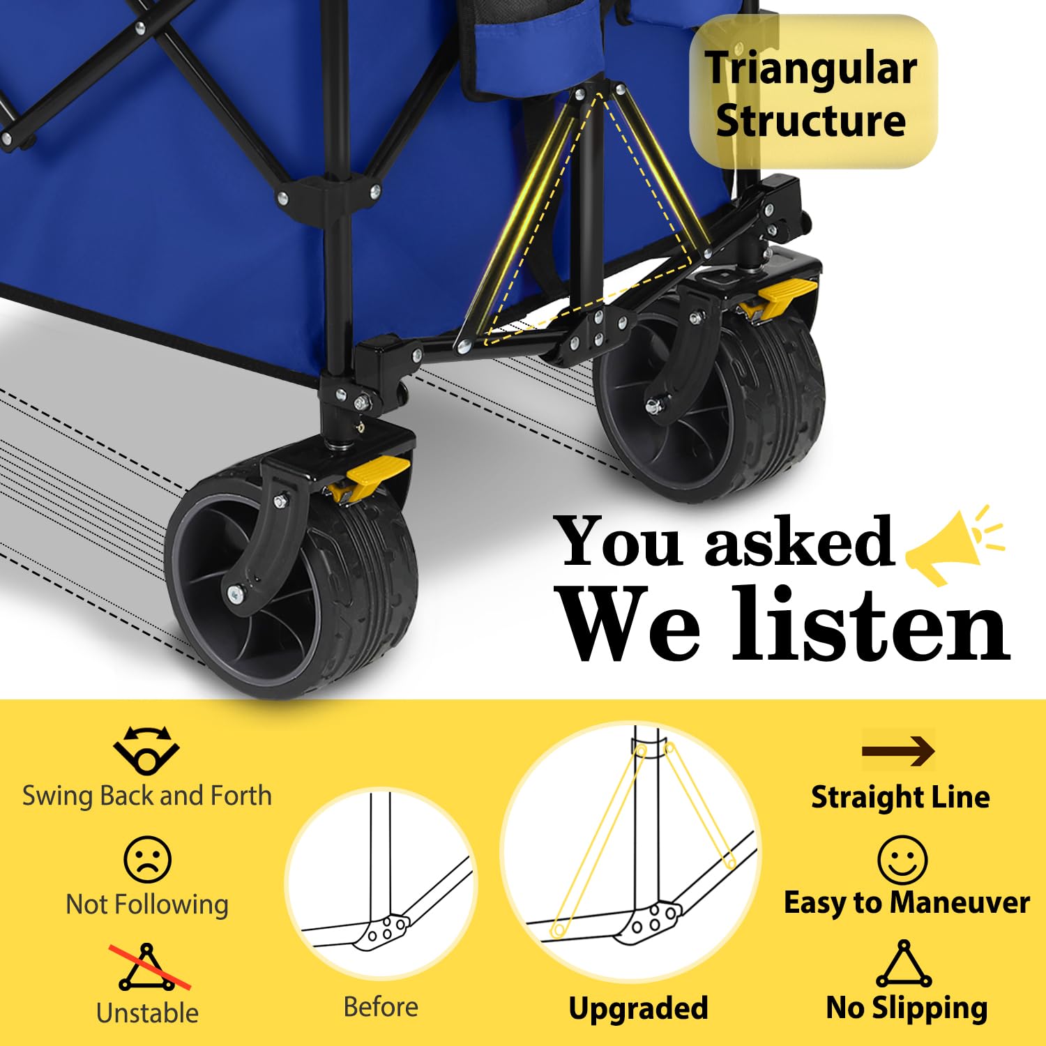 Extended Collapsible Foldable Wagon with 660lbs Weight Capacity