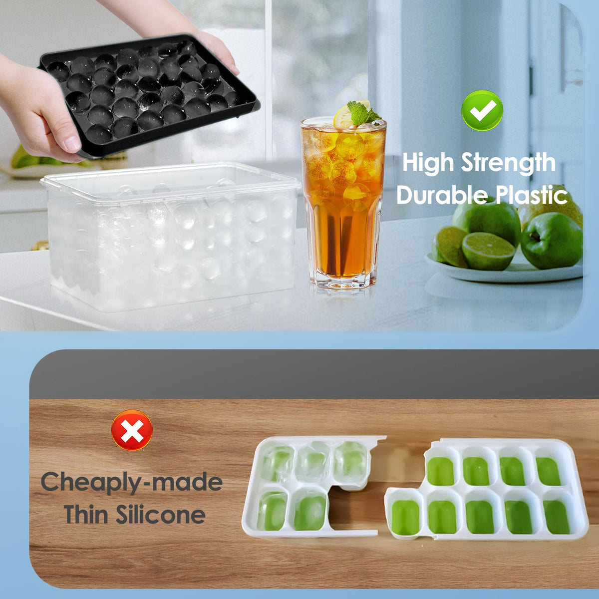 Ice Cube Tray with Lid and Bin (2 Count)