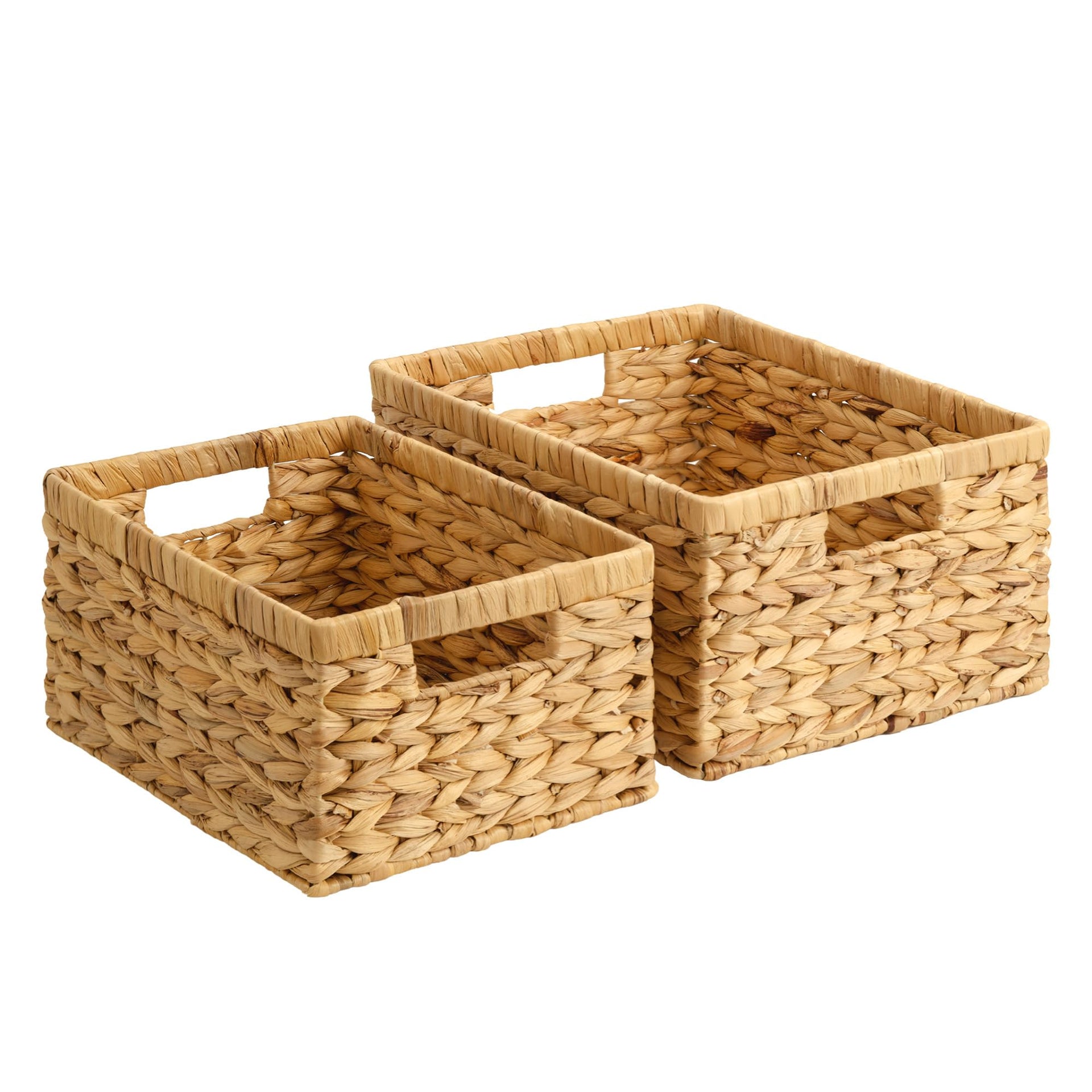 Wicker Storage Baskets for Shelves (2 Count)