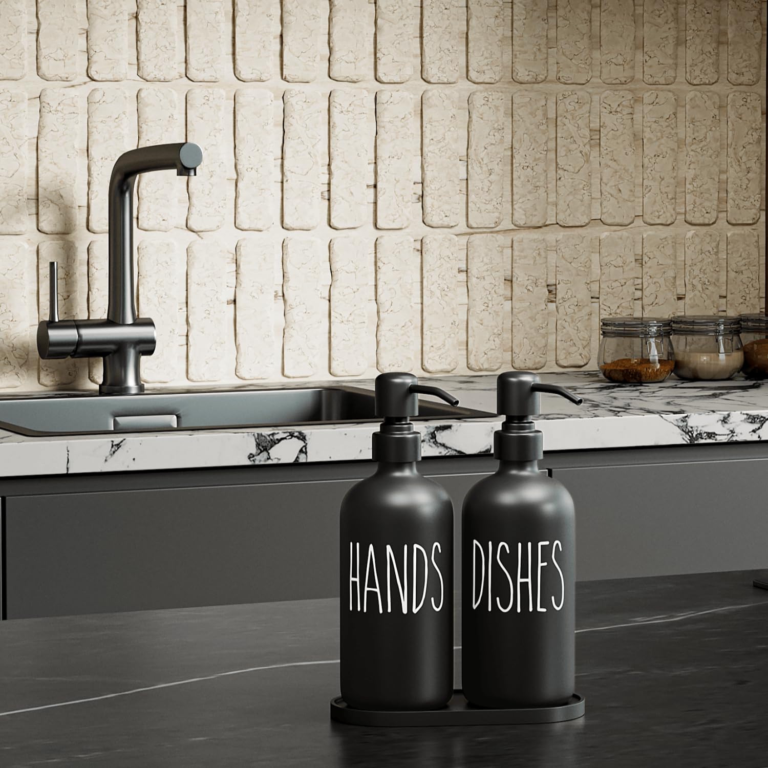 Black Soap Dispenser Set (2 Count)