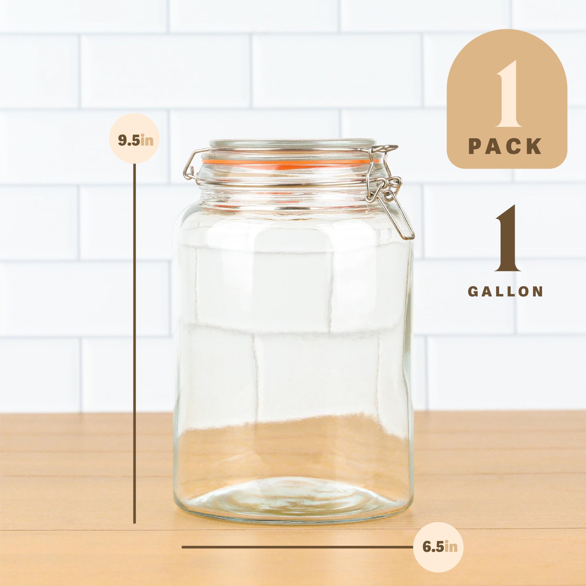 Large 1 Gallon Glass Mason Jar Extra Wide