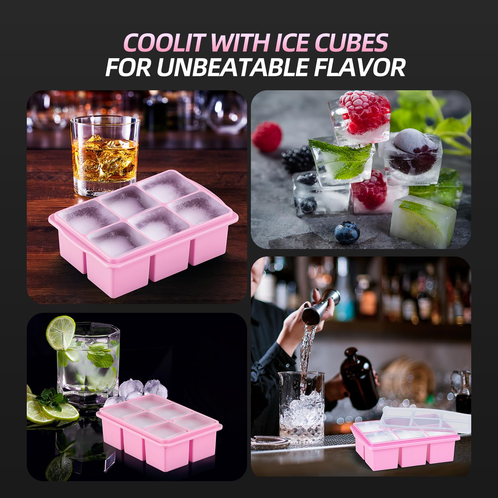 Large Ice Cube Trays for Whiskey (9.9 Ounce)