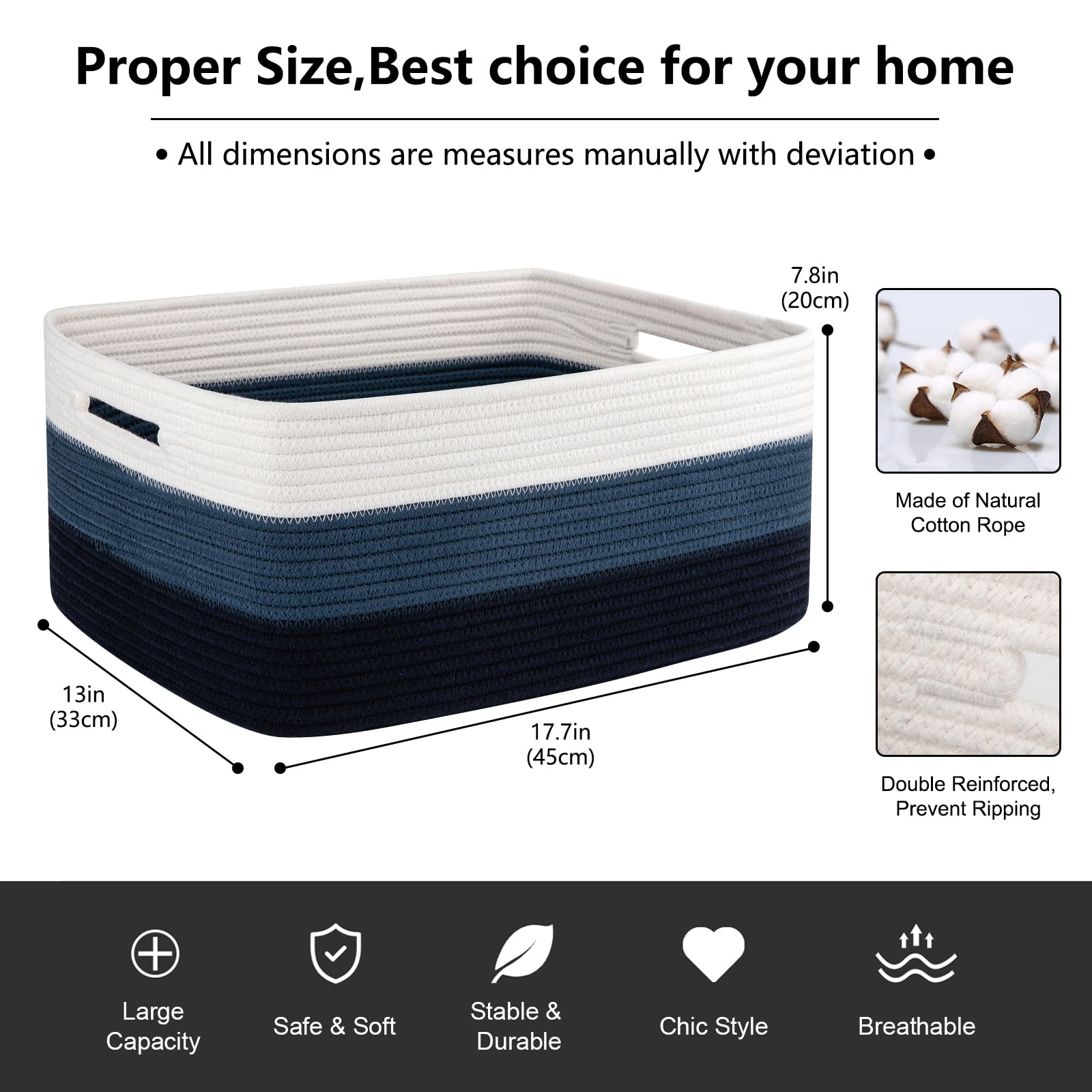 Large Storage Basket for Organizing (2 Count)