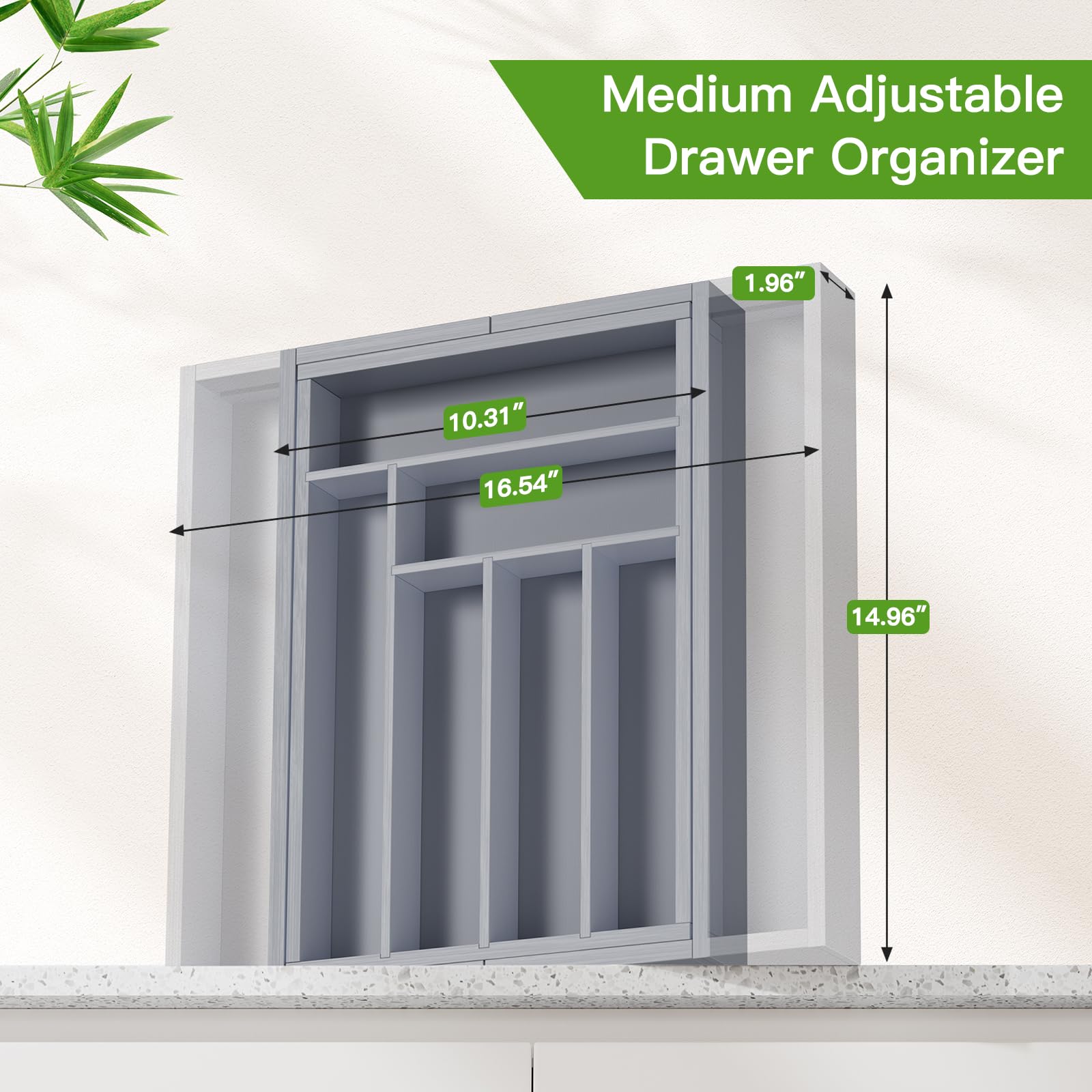 Bamboo Expandable Drawer Organizer for Utensils Holder