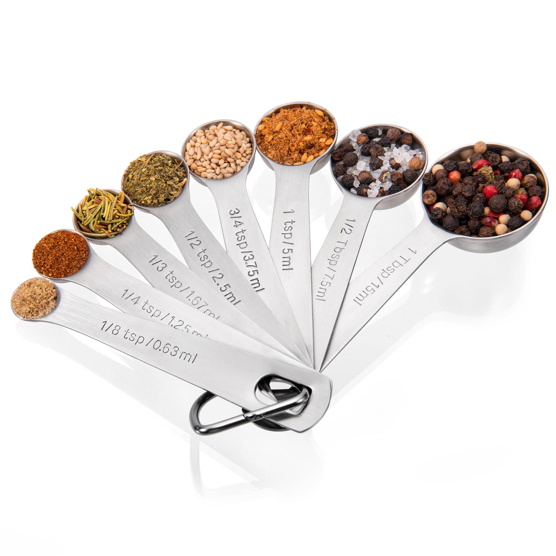 18 8 Stainless Steel Measuring Spoons with Engraved Metric (8 Count)