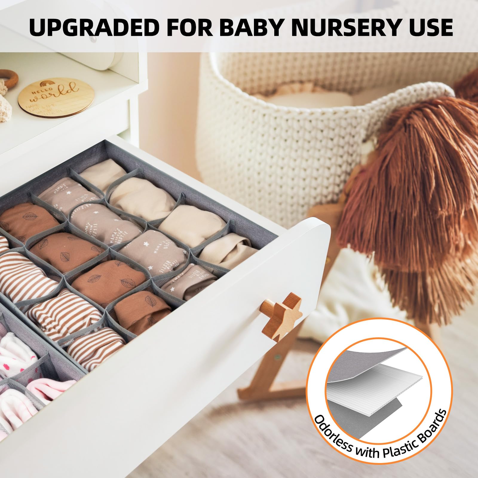 6 Pack Large Drawer Organizer for Sock Underwear (6 Count)