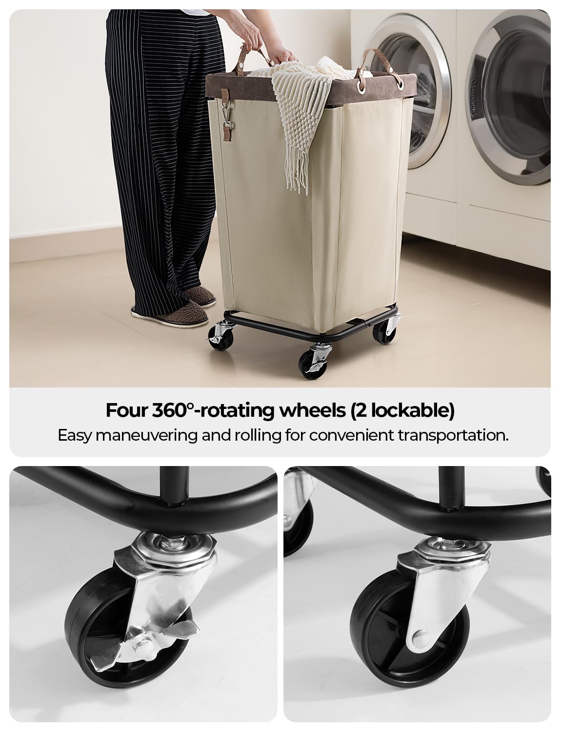 160L Laundry Basket with Wheels