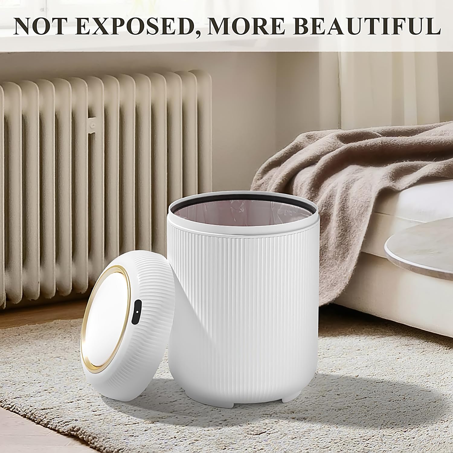 Automatic Motion Sensor Bathroom Trash Can with Lid