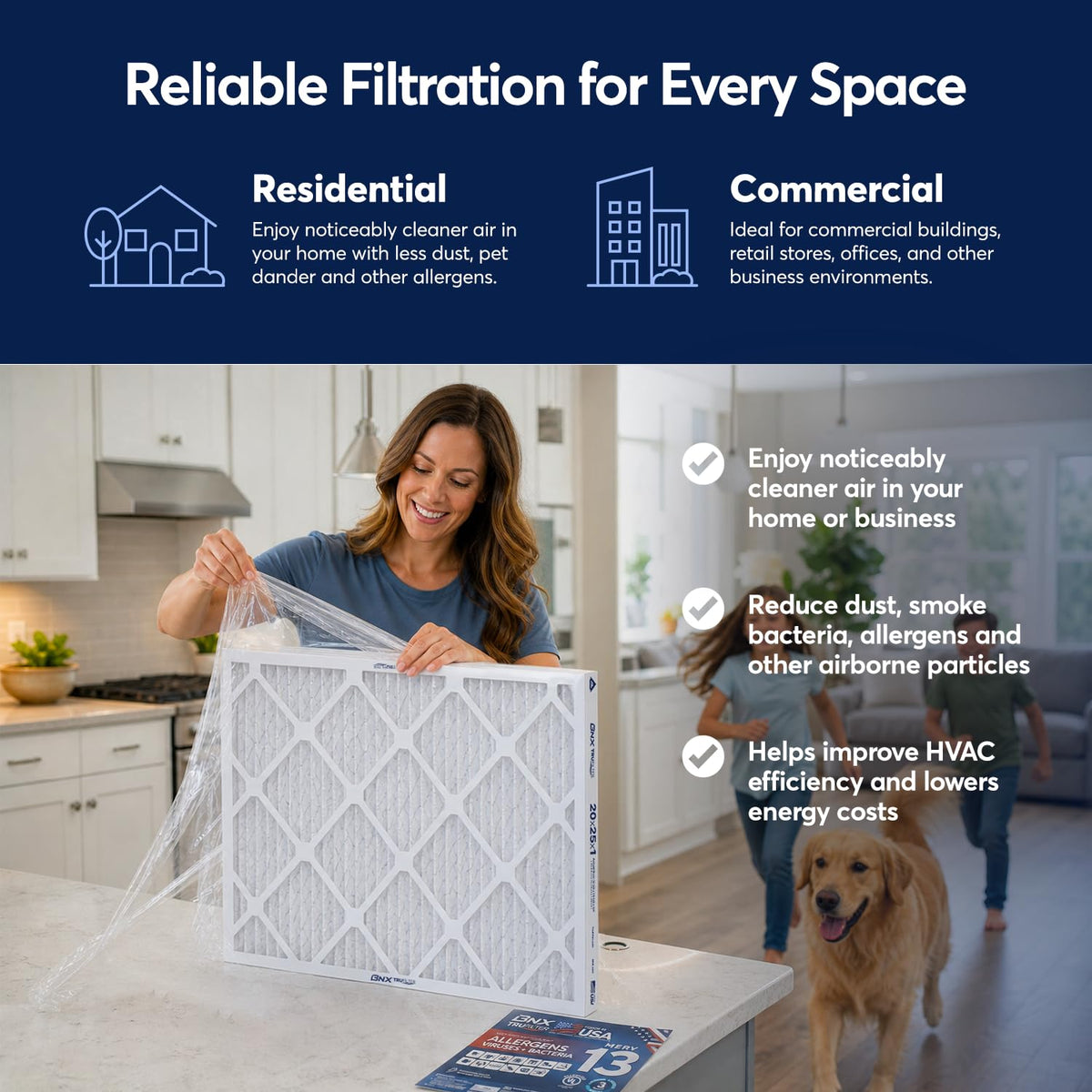 TruFilter 14x25x1 Air Filter MERV 13 AC Filter (6 Count)