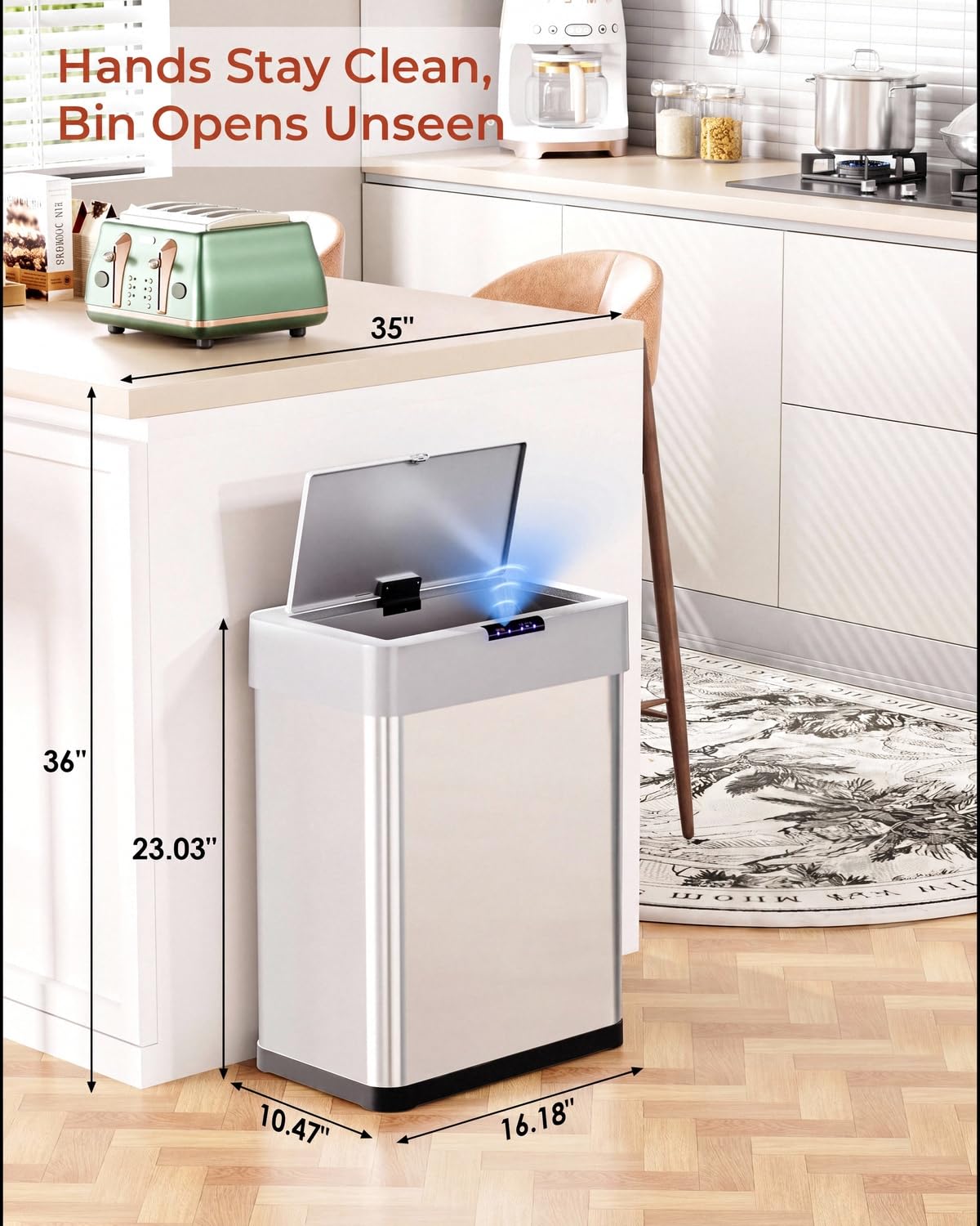13.2 Gallon Motion Sensor Trash Can