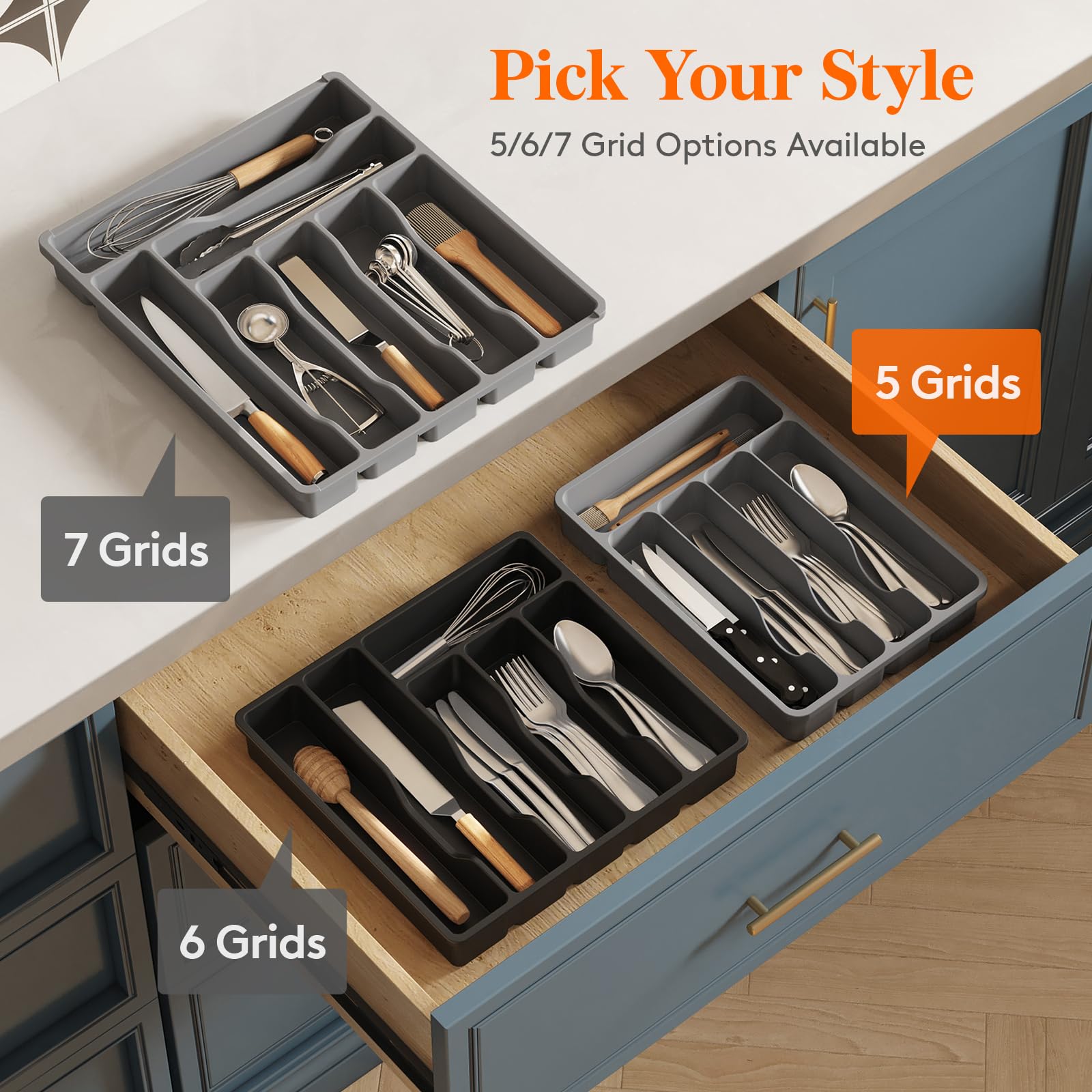 Silverware Drawer Organizer Tray