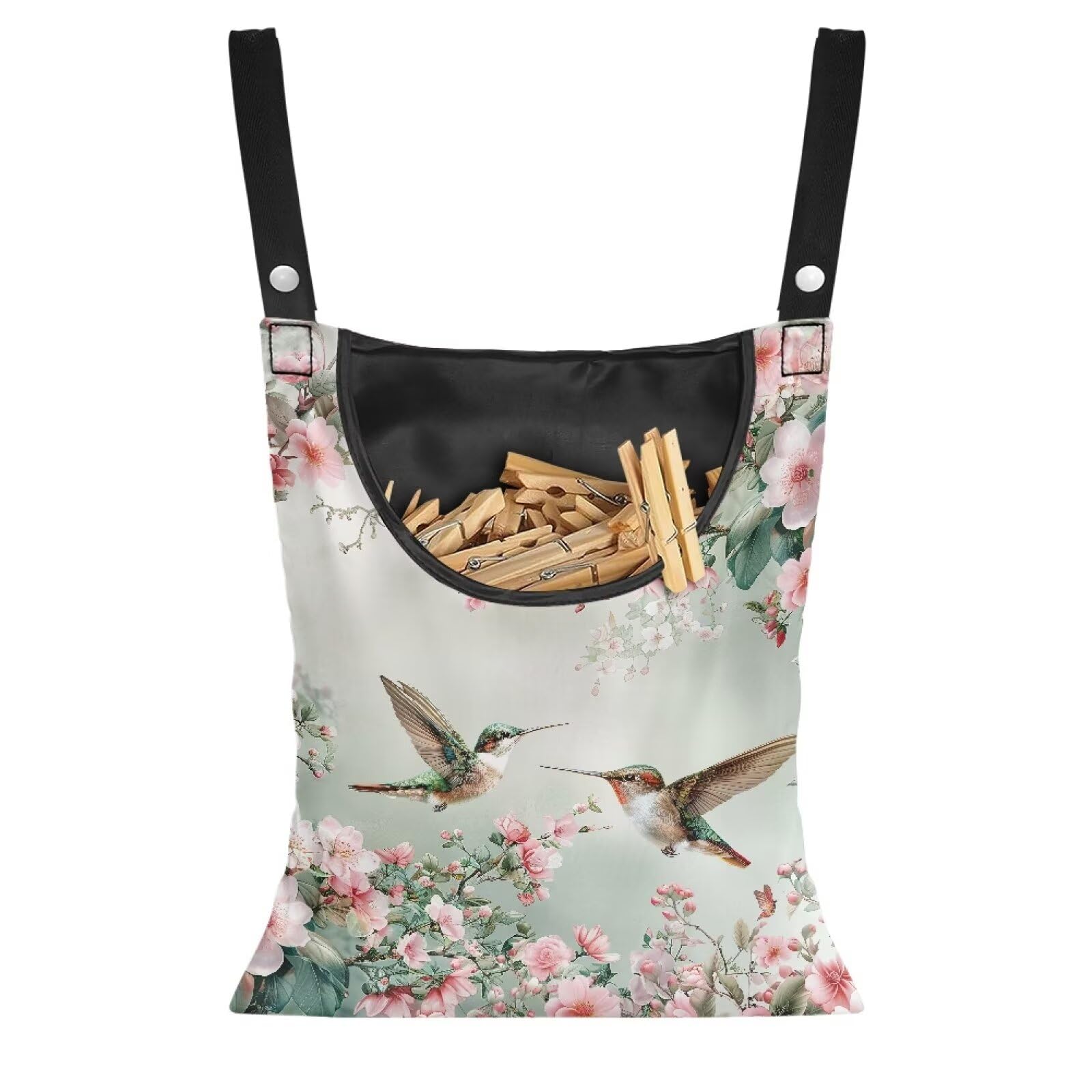 Hummingbird Clothespin Bags with Hanging Rope Space