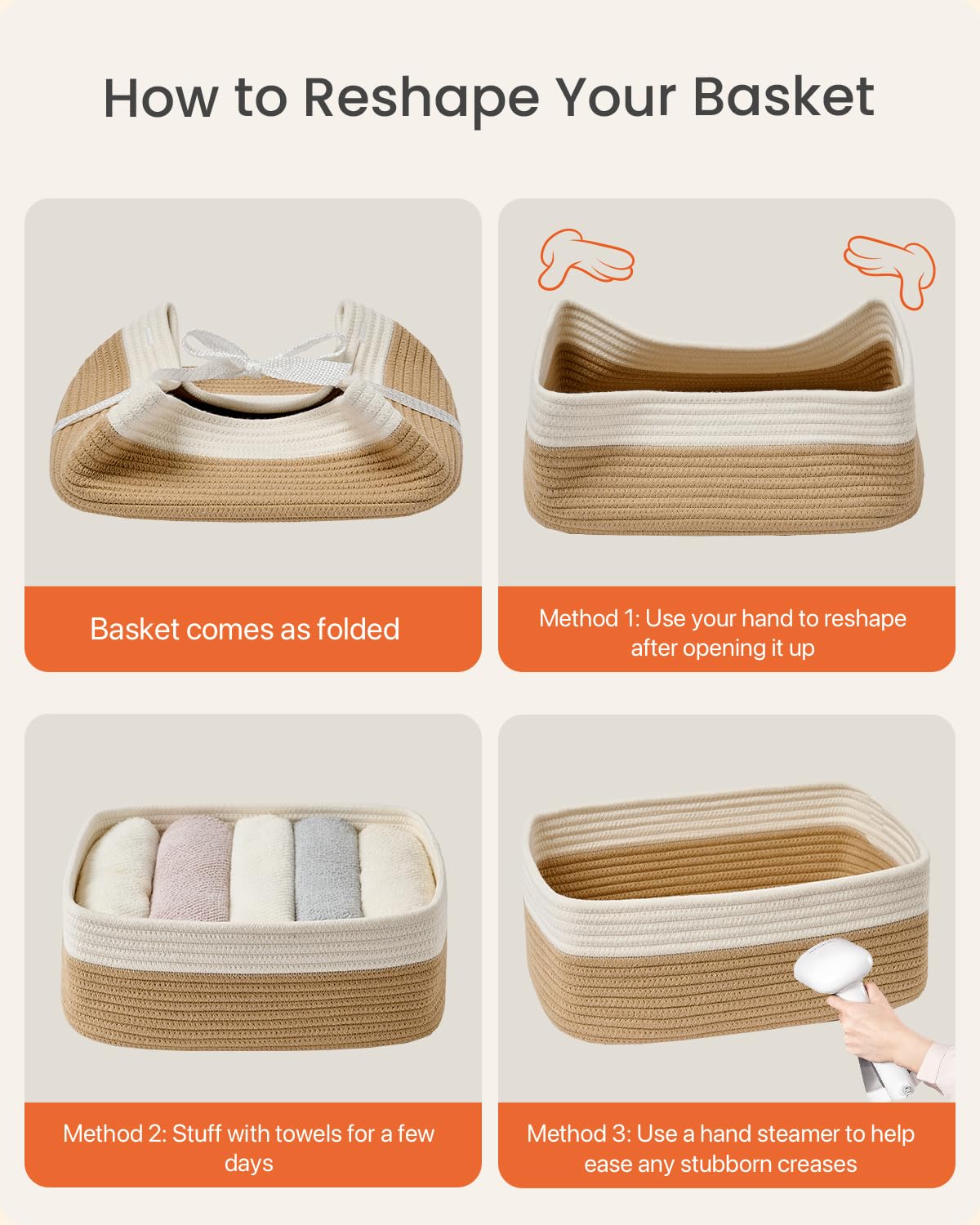 Small Woven Storage Basket for Organizing (3 Count)