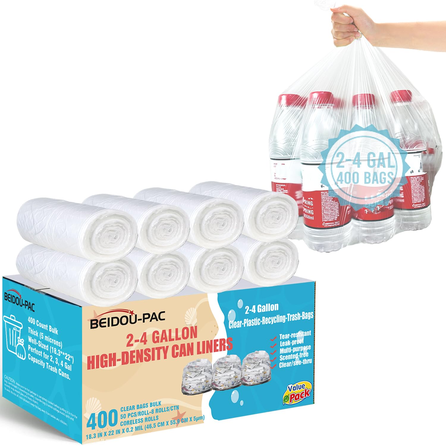 2 4 Gallon Trash Bags (400 Count)