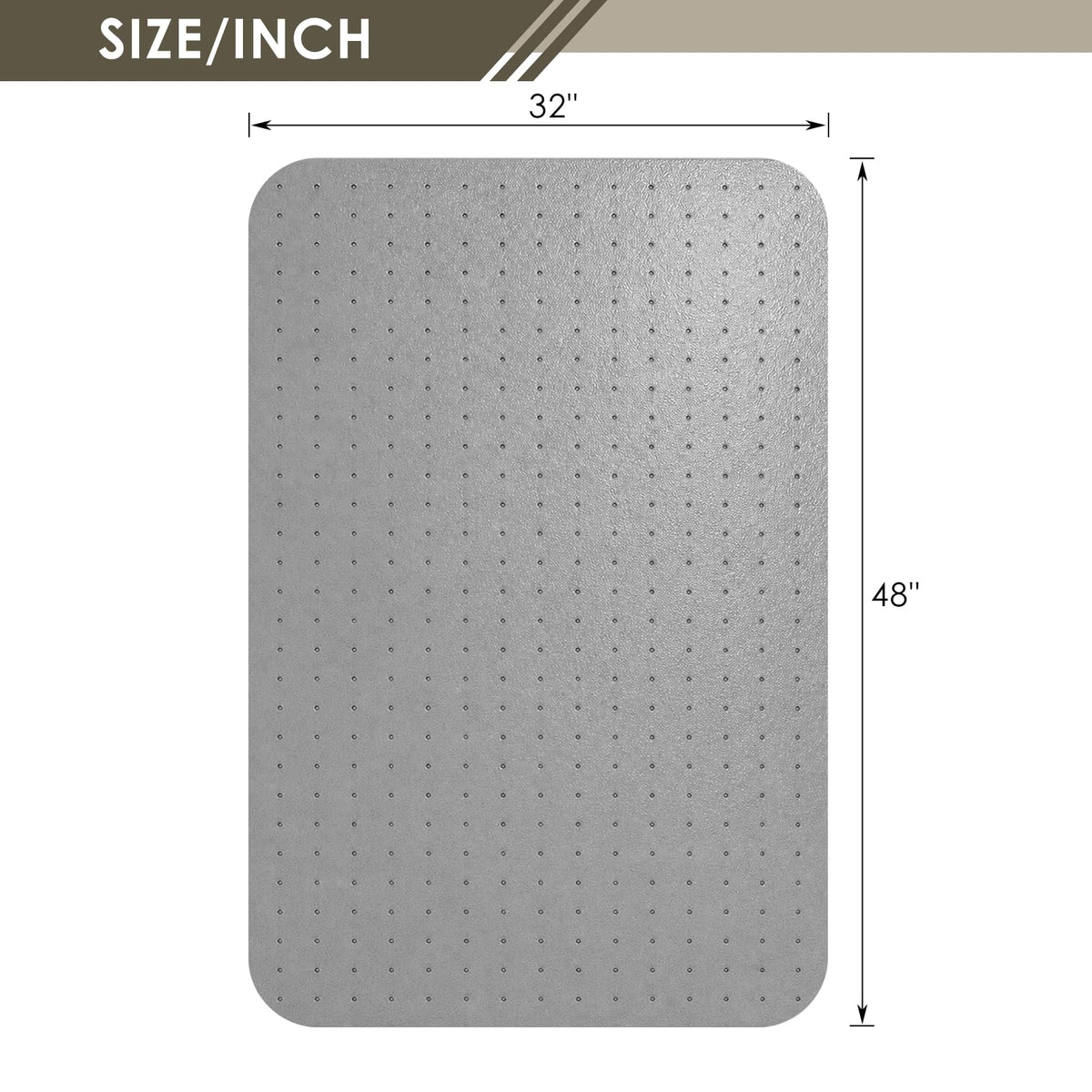 Heavy Duty Office Chair Mat for Carpet 32" x 48" Hard Material