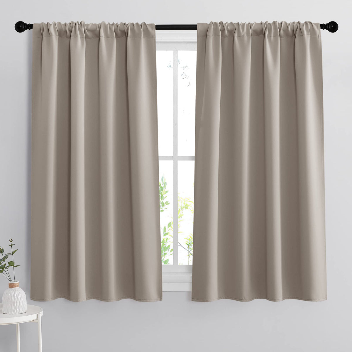 Small Window Curtains 45 inches Length for Kitchen Cafe Bathroom