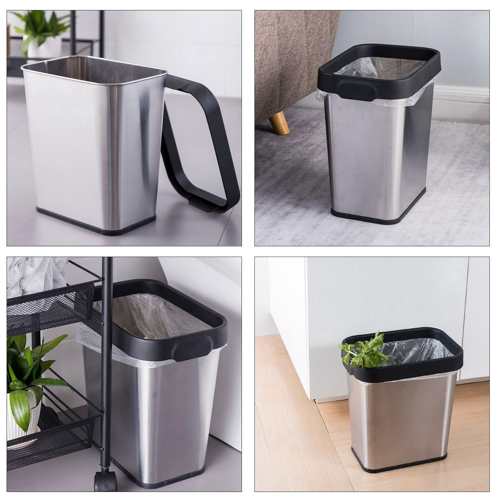 3 Pack Stainless Steel Trash Can 3 Gallon (3 Count)