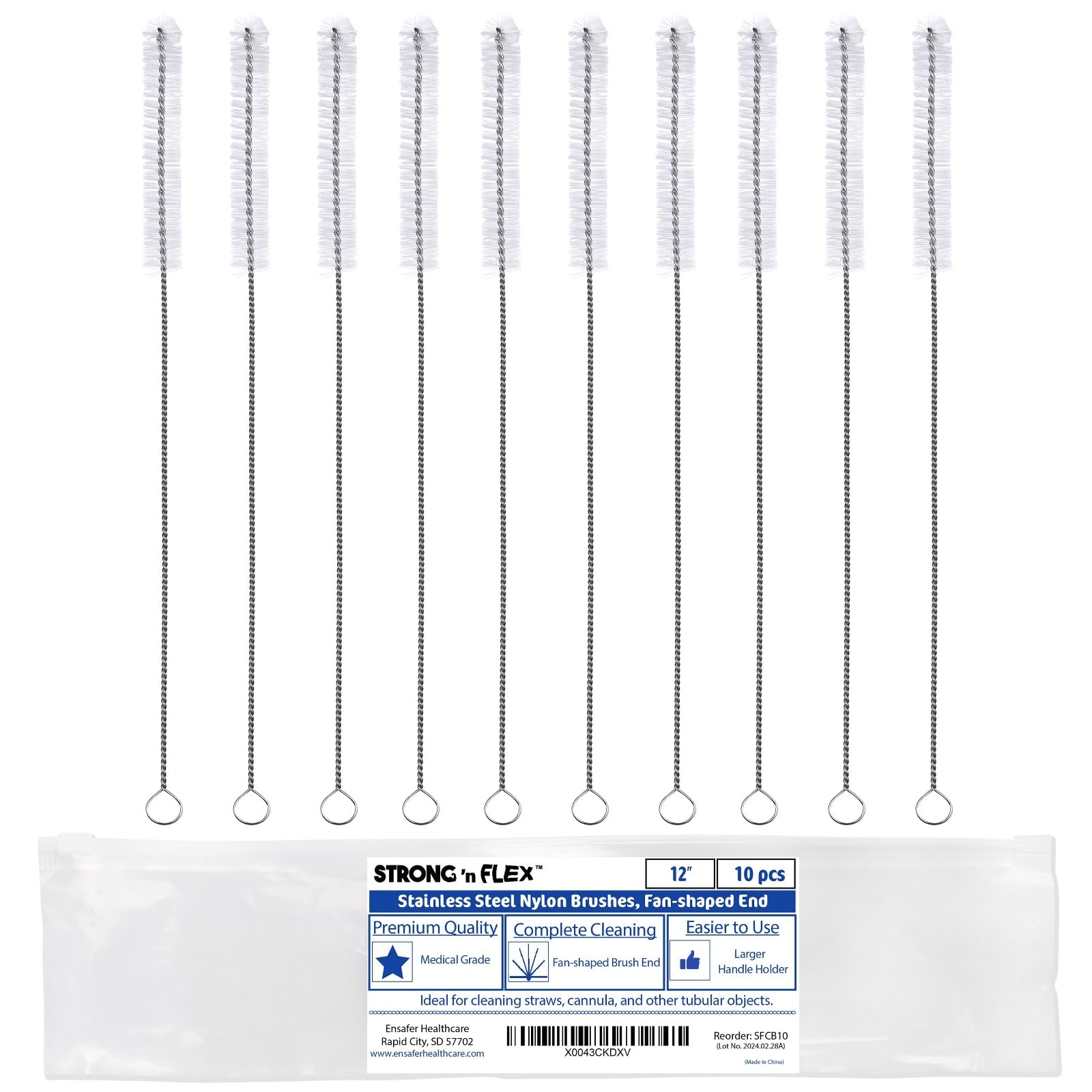 Nylon Straw Cleaner Brushes (10 Count)