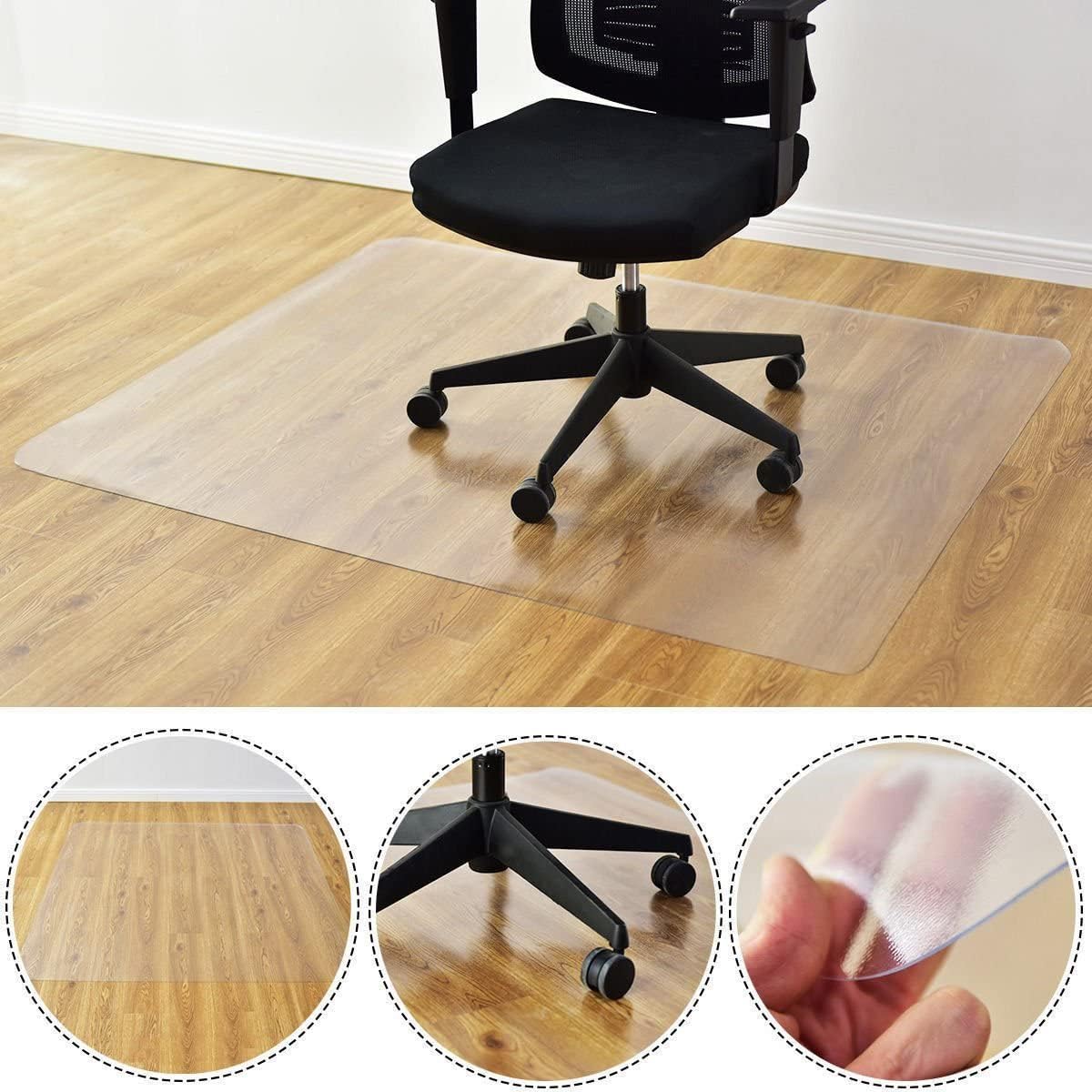 Chair Mat for Hard Floor 60"x 48" Large Office Chair Mat Smooth Glide