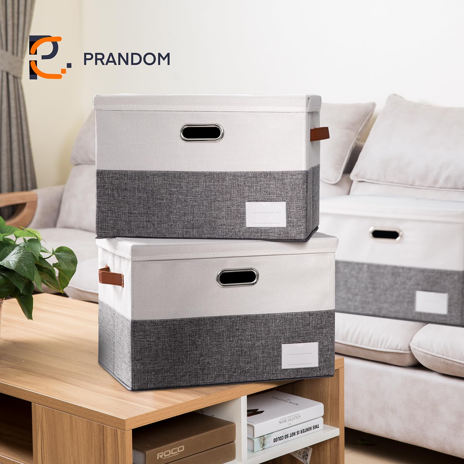 Foldable Storage Bins with Lids [3 (3 Count)