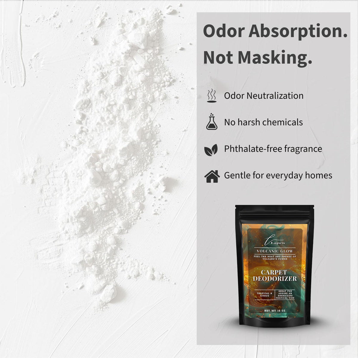 Volcanic Glow Carpet Deodorizer Powder (16 Ounce)