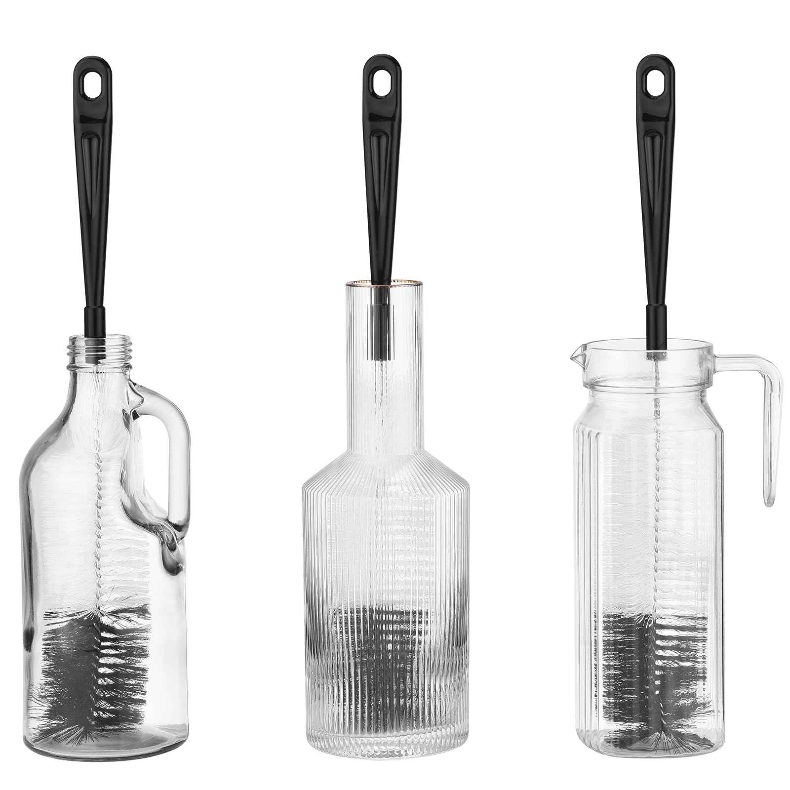 3 Pack Long Black Bottle Cleaning Brush for Narrow Neck Beer