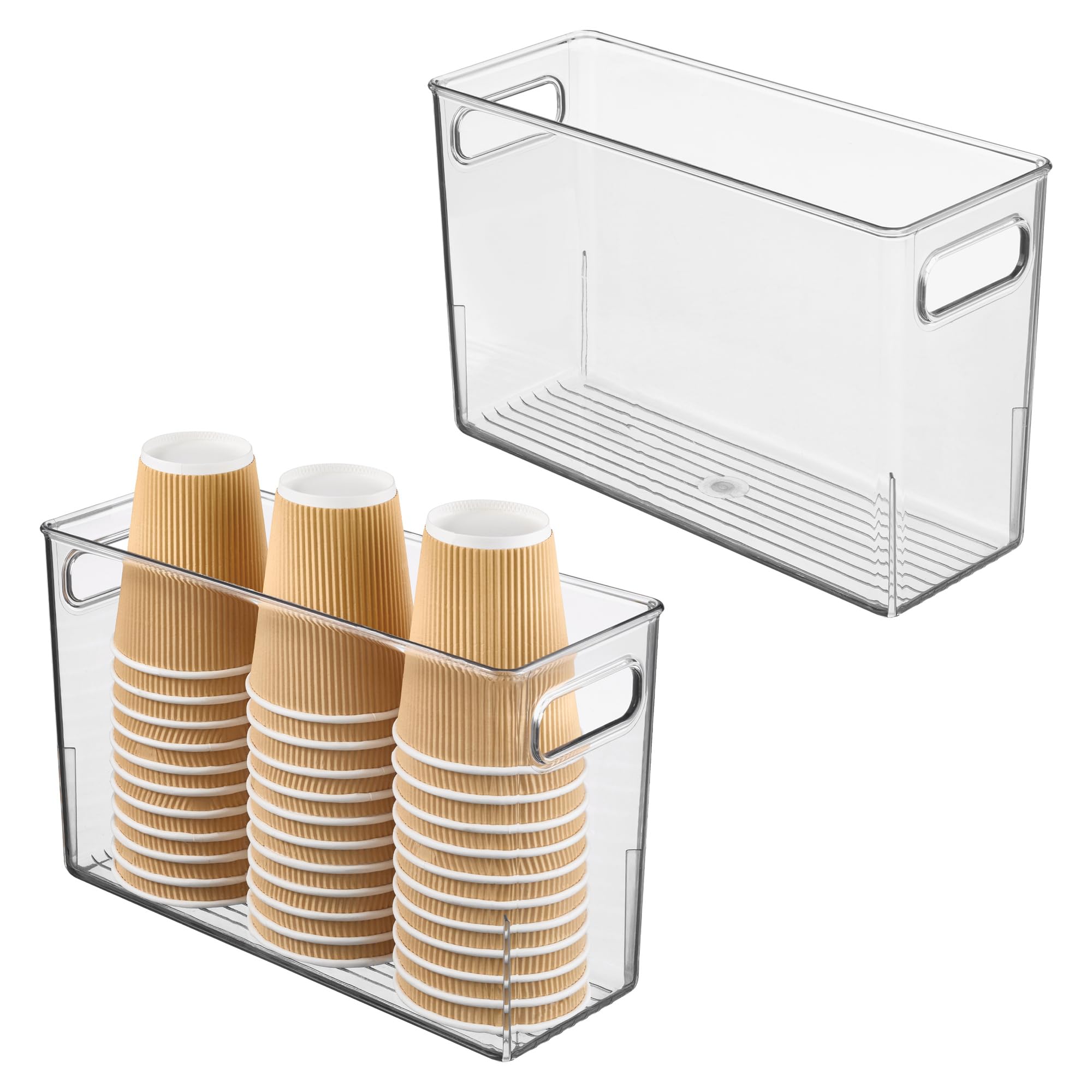Tall Plastic Storage Bin with Handles (2 Count)