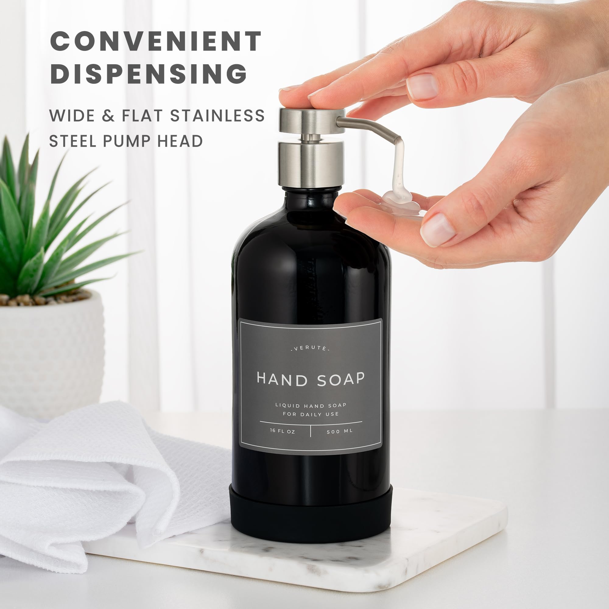 Hand and Dish Soap Dispenser for Kitchen and Bathroom (2 Count)