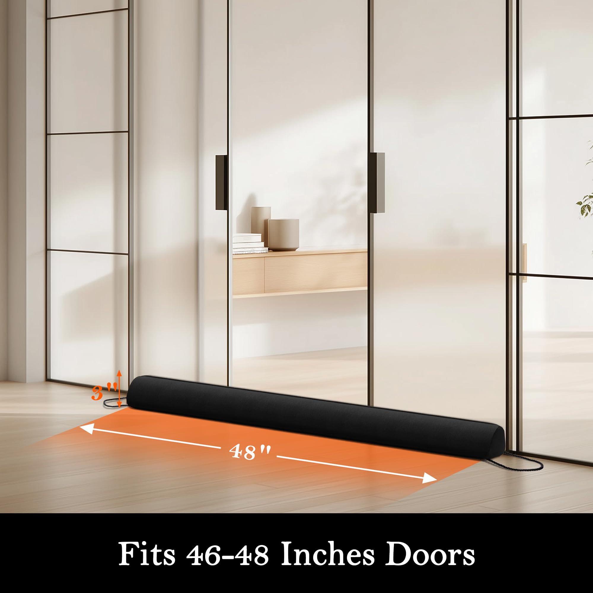 Door Draft Stopper with Removable Washable Cover