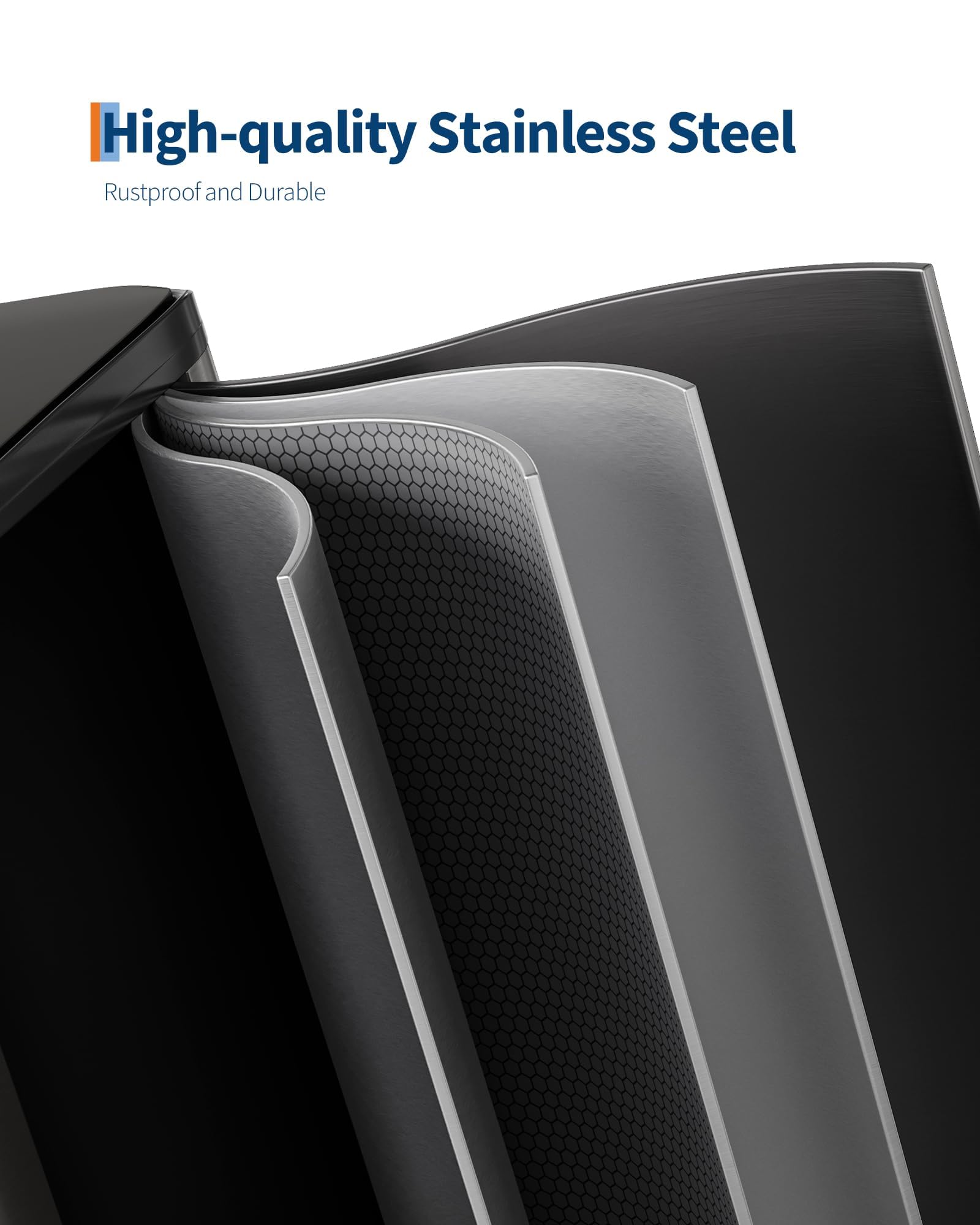 2 x 4 gal Stainless Steel Double Trash Can with Lid for Kitchen