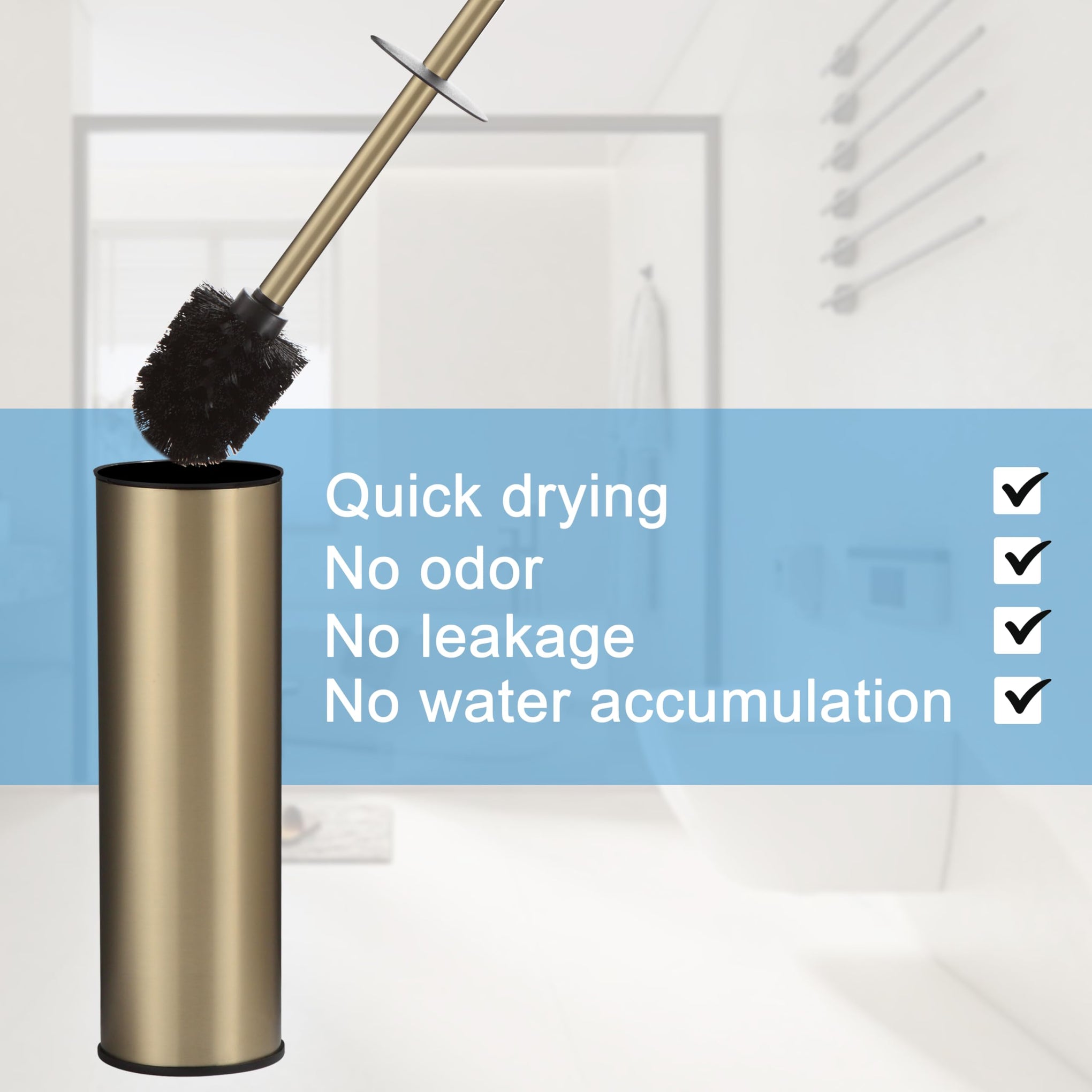 Brushed Gold Toilet Brush and Holder