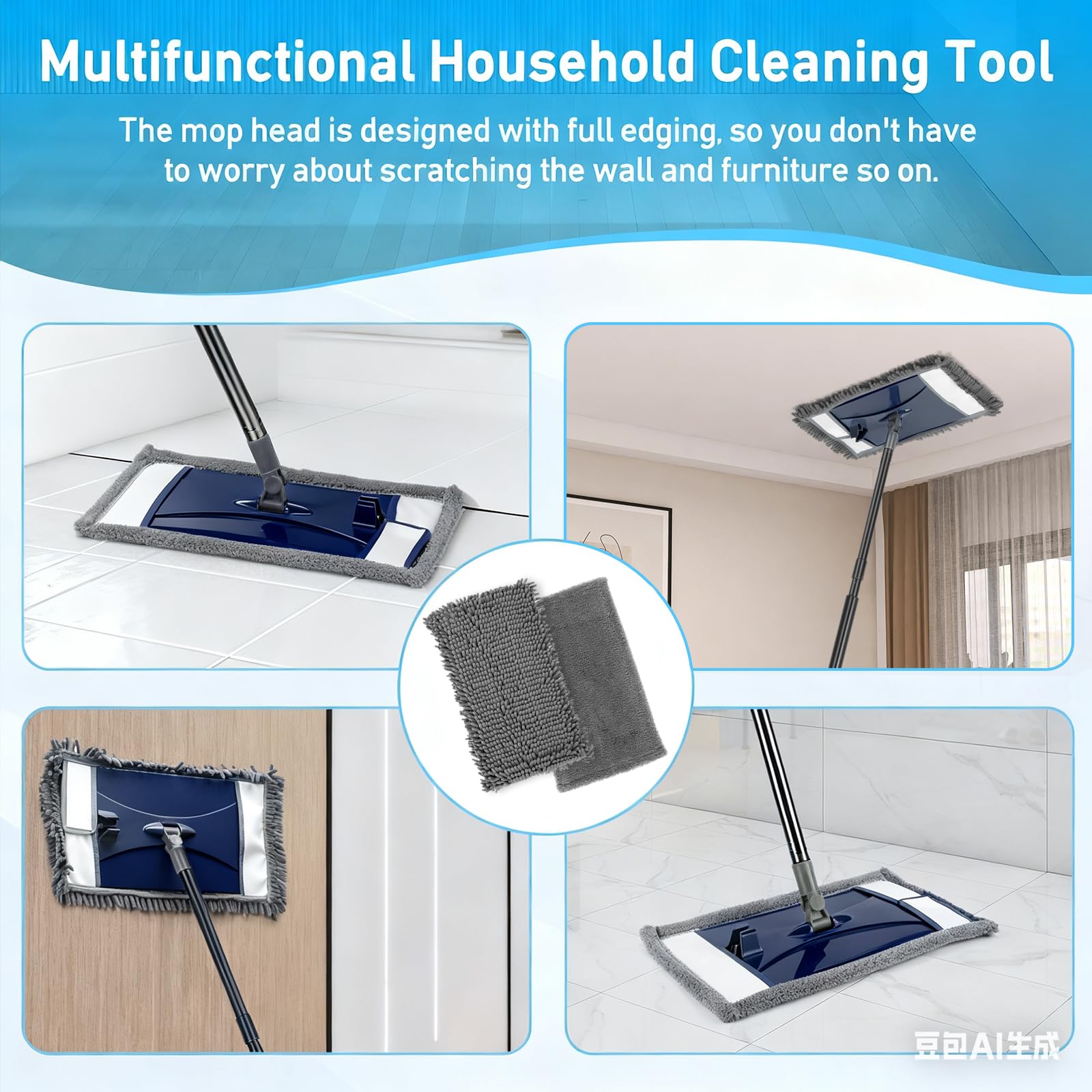 Wall Cleaner Mop with Long Handle (2 Count)