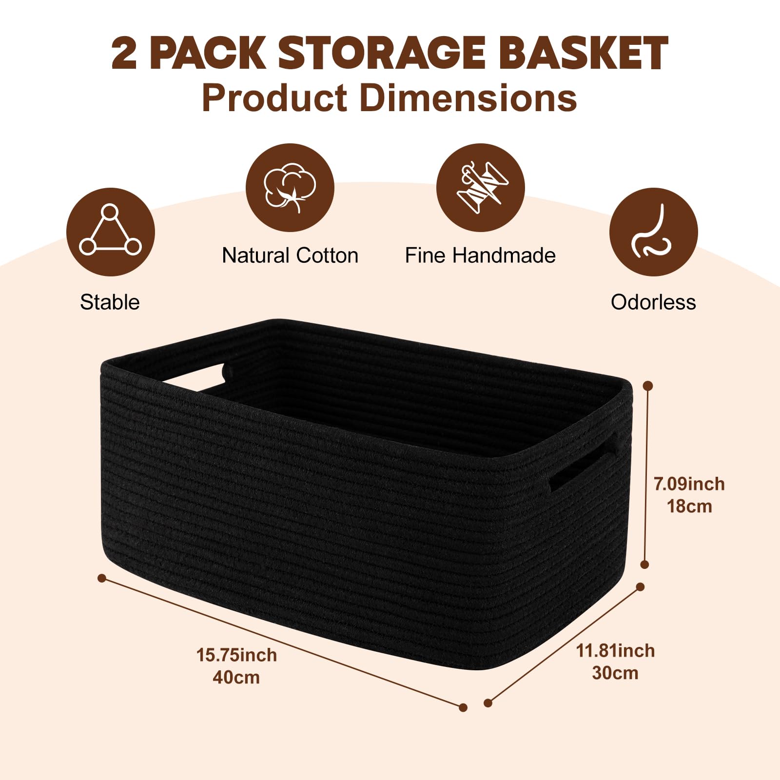 Storage Basket for Shelves (2 Count)