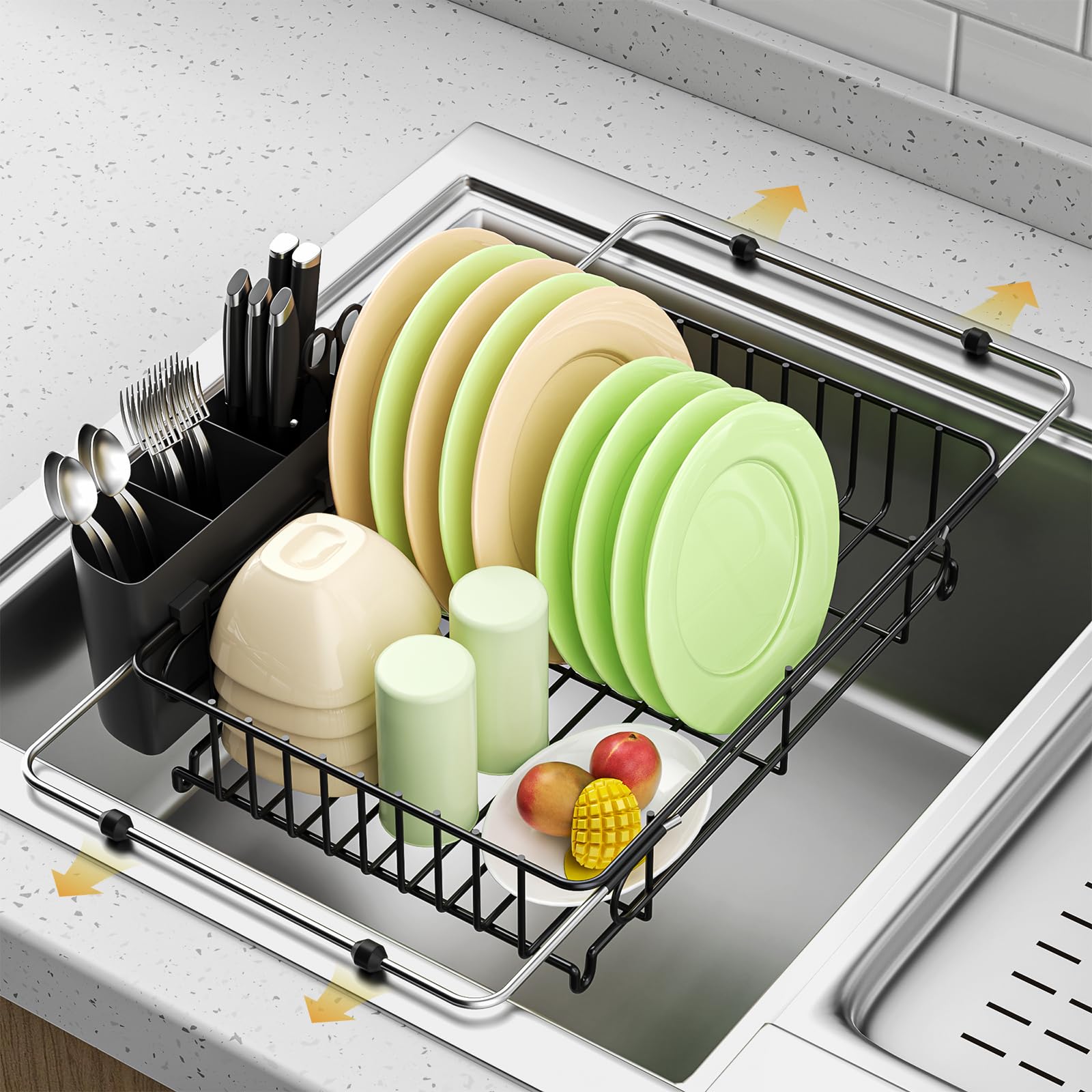 Expandable in Sink Dish Drying Rack
