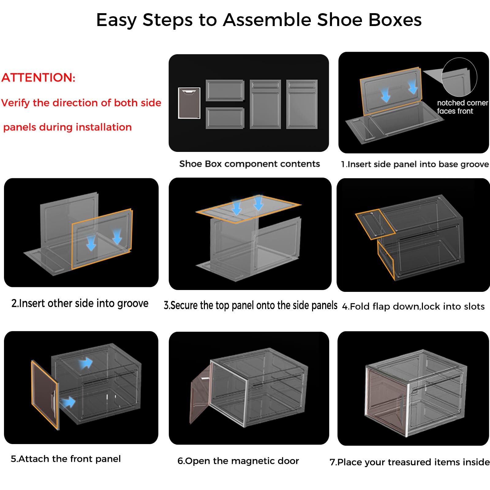 6 Pack Shoe Storage Box Organizer (6 Count)