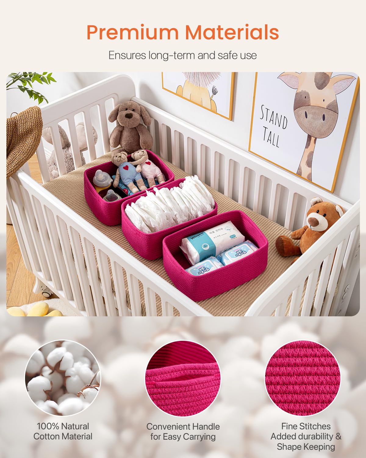 Small Woven Storage Basket for Organizing (3 Count)
