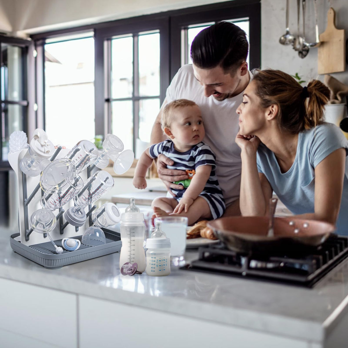 Baby Bottle Drying Rack：Large Vertical Space Saver for Countertop